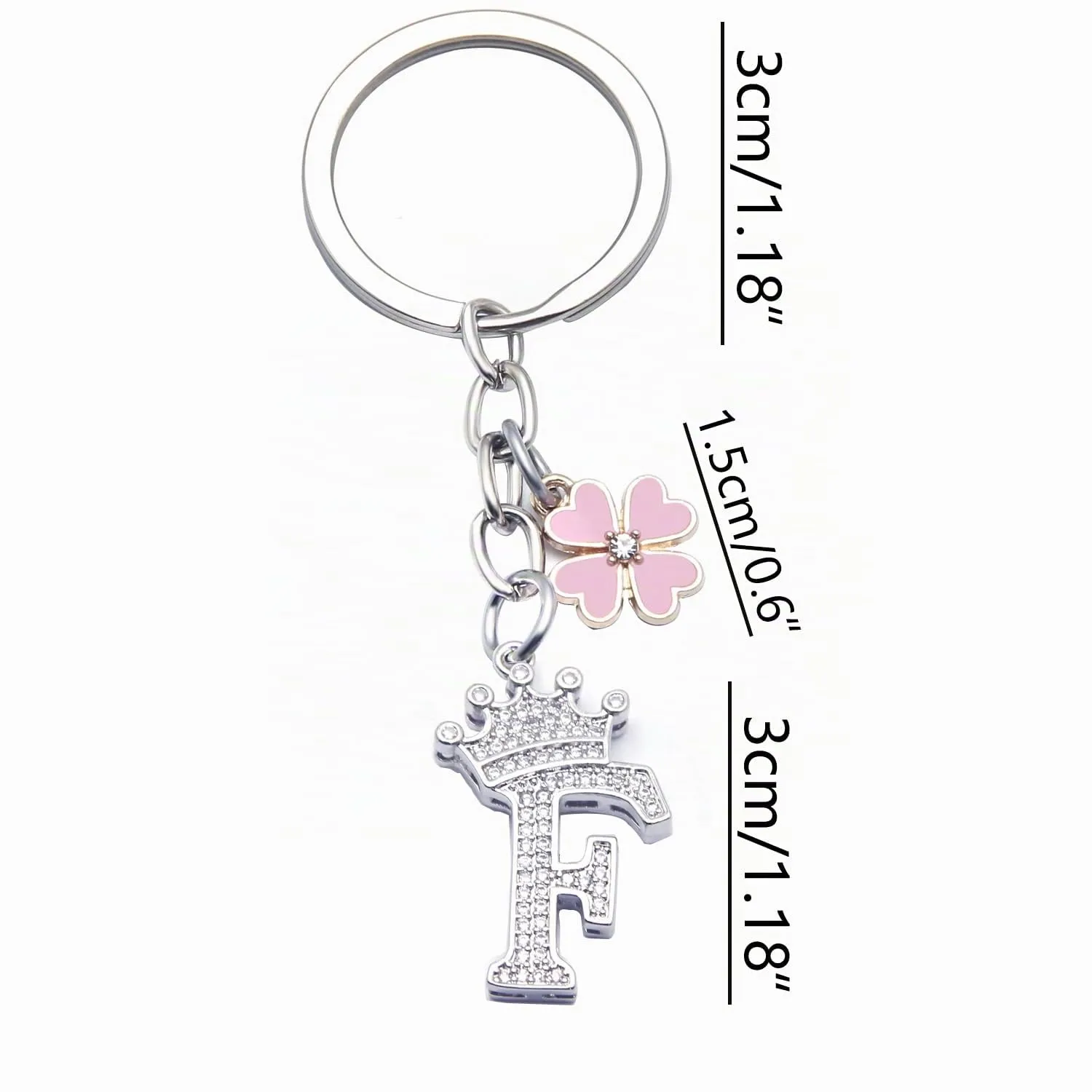 GUOYU Portachiavi con Lettera Iniziale Argento (1F) - immagine 2