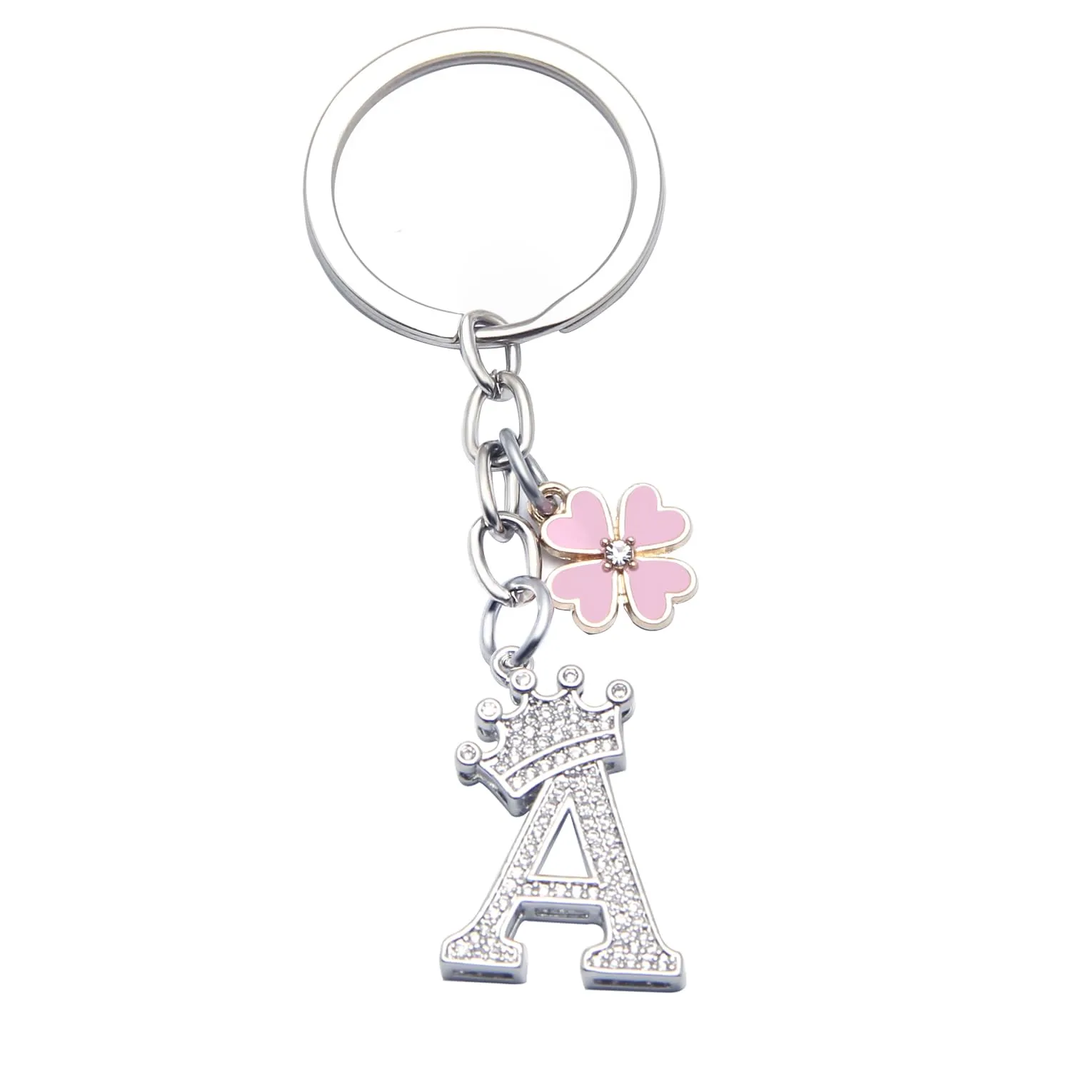 GUOYU Portachiavi con Lettera Iniziale Argento (1A) - immagine 1