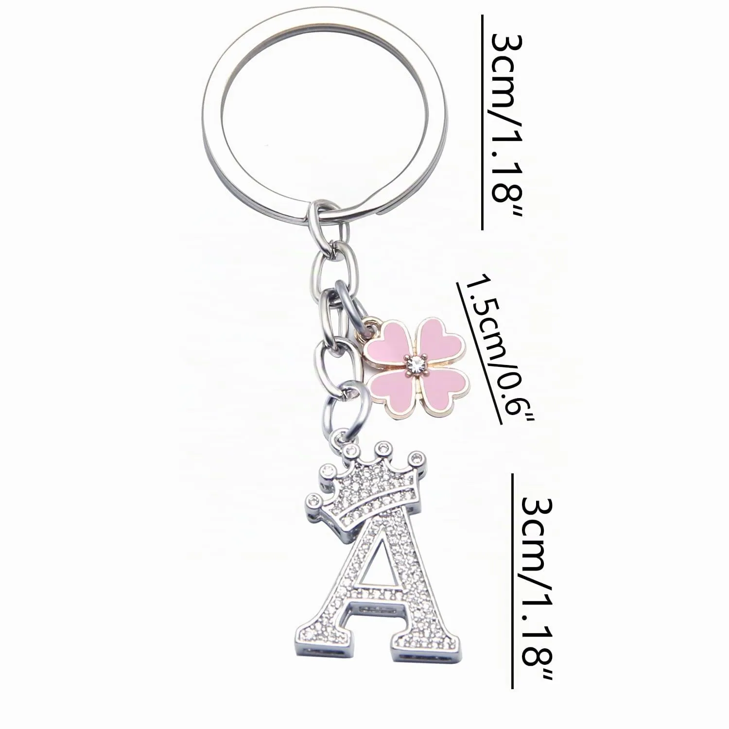 GUOYU Portachiavi con Lettera Iniziale Argento (1A) - immagine 2