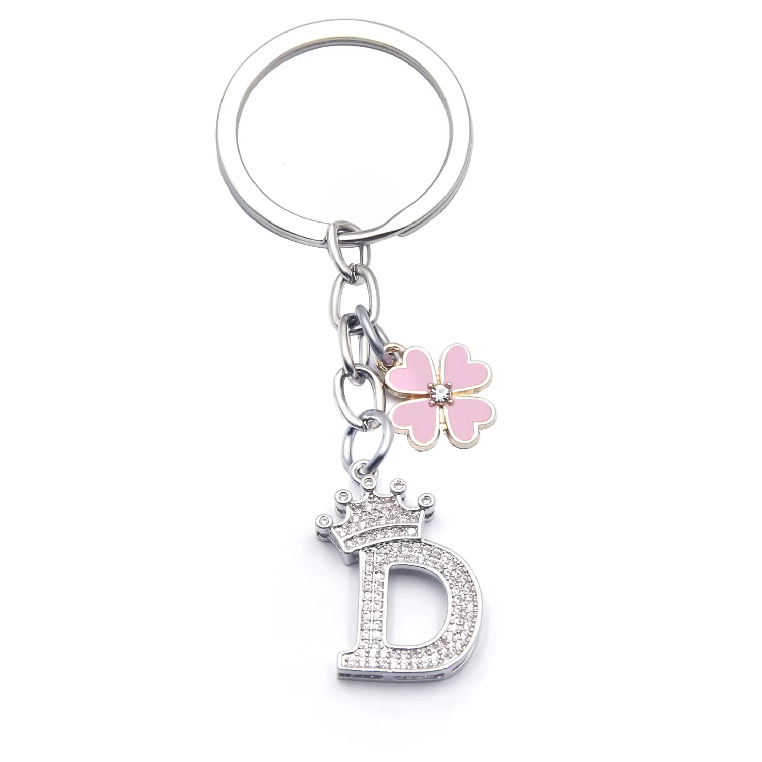 GUOYU Portachiavi con Lettera Iniziale Argento (1D) - immagine 1