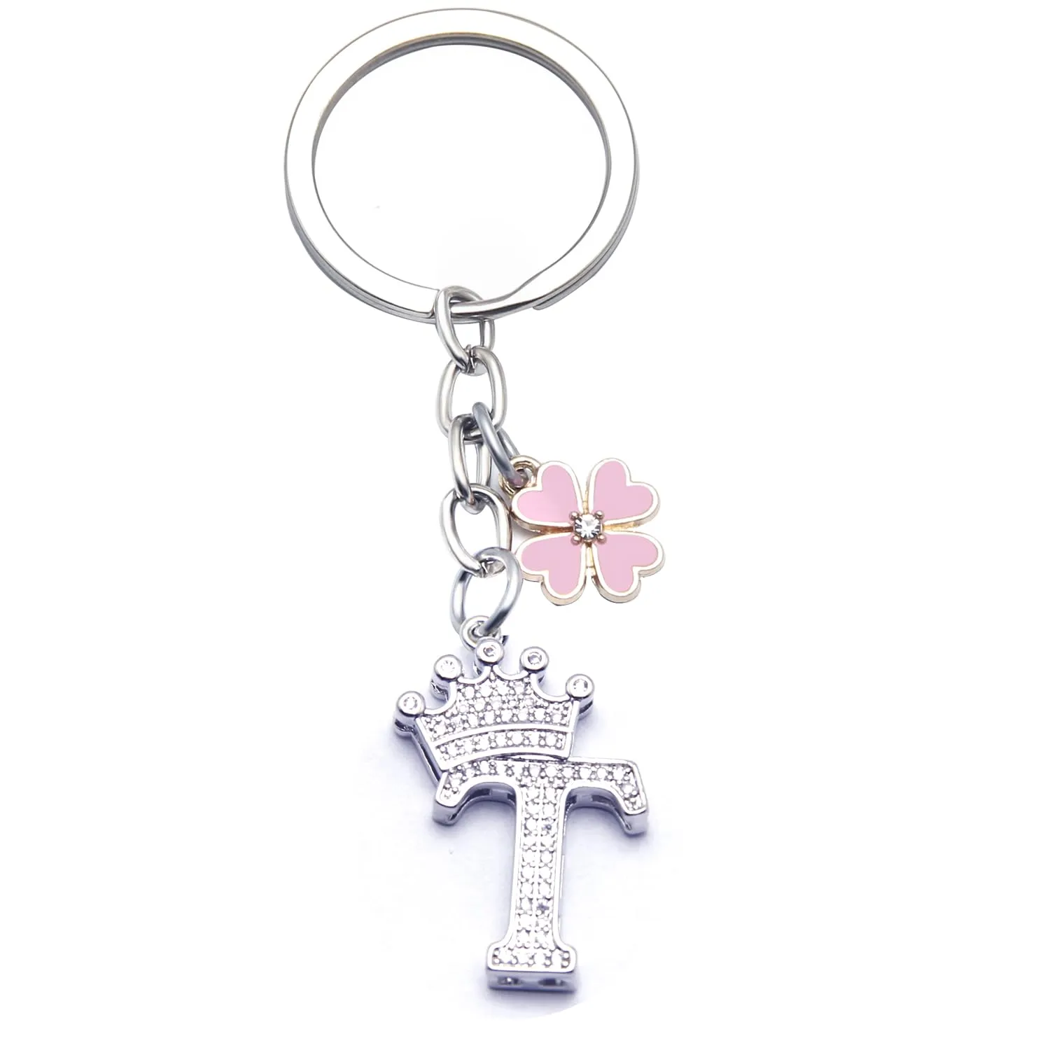 GUOYU Portachiavi con Lettera Iniziale, Argento (1T) - immagine 1