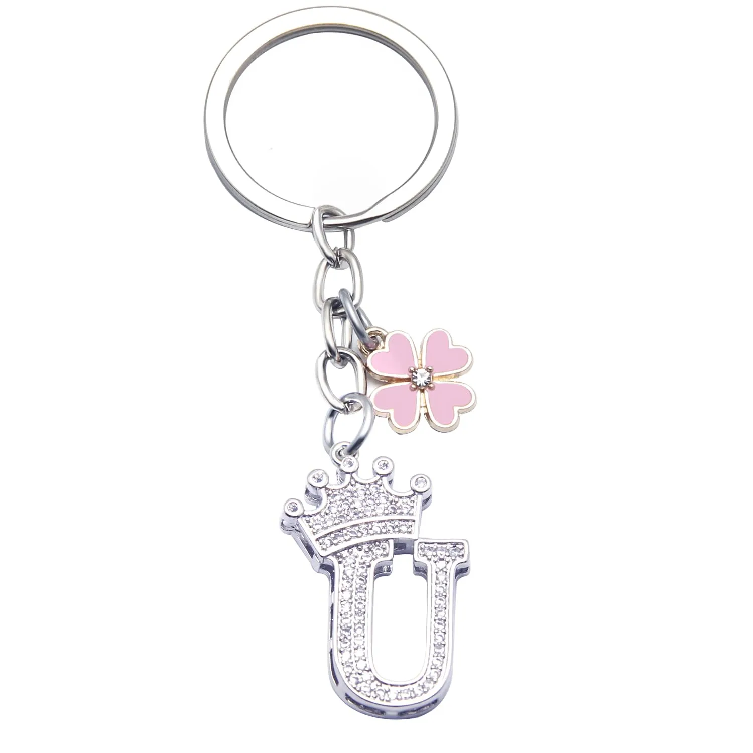 GUOYU Portachiavi con Lettera Iniziale, Argento - immagine 1