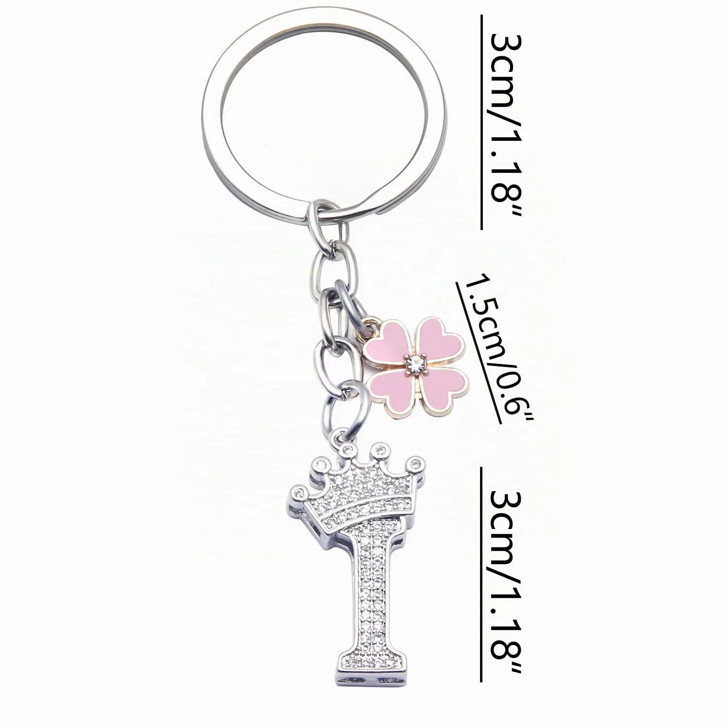 GUOYU Portachiavi con Lettera Iniziale Argento (1I) - immagine 2