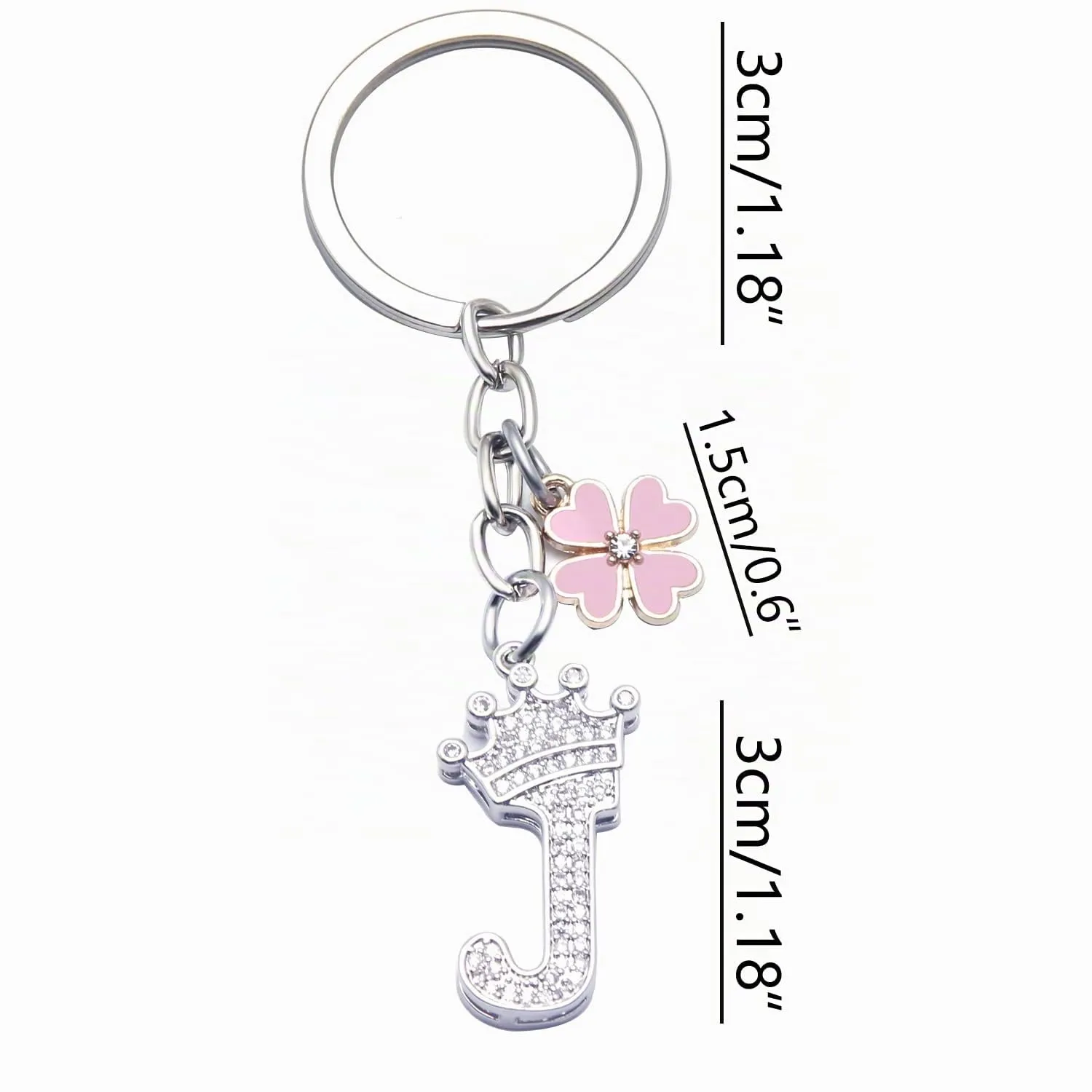 GUOYU Portachiavi con Lettera Iniziale Argento (1J) - immagine 2