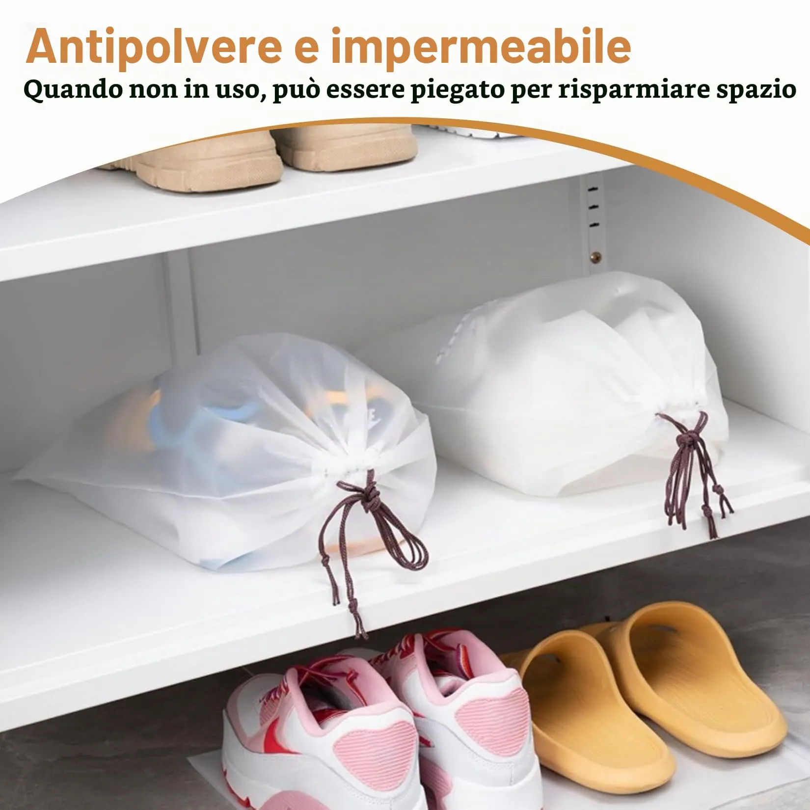 Liuliushun Sacca Porta Scarpe da Viaggio Impermeabile, 35x45 cm, Set da 8 Pezzi - immagine 6