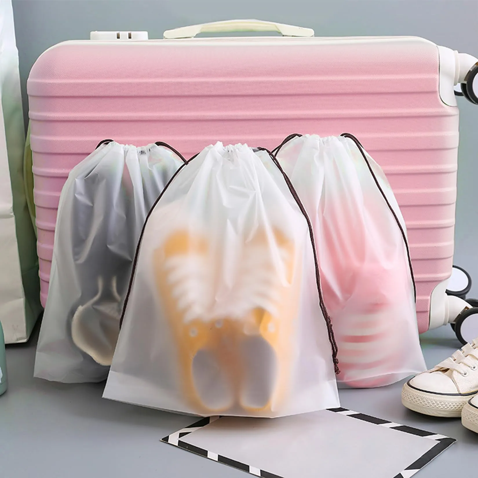 Liuliushun Sacca Porta Scarpe da Viaggio Impermeabile, 35x45 cm, Set da 8 Pezzi - immagine 7