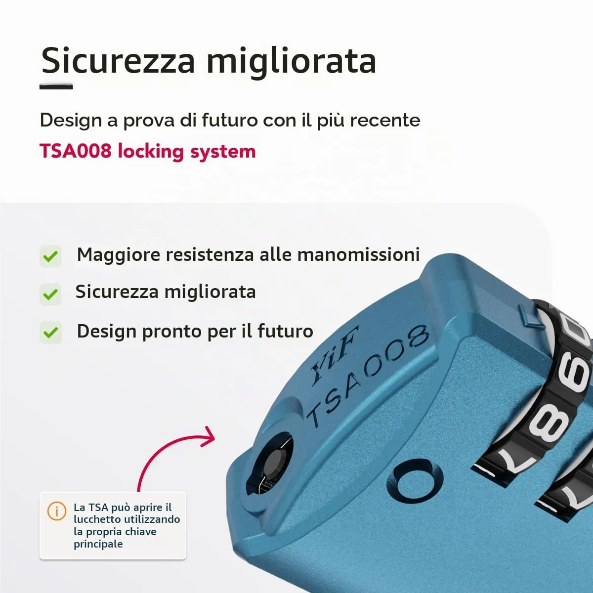NovLock Lucchetti TSA a combinazione 4 cifre, 2 pezzi, Blu - immagine 5