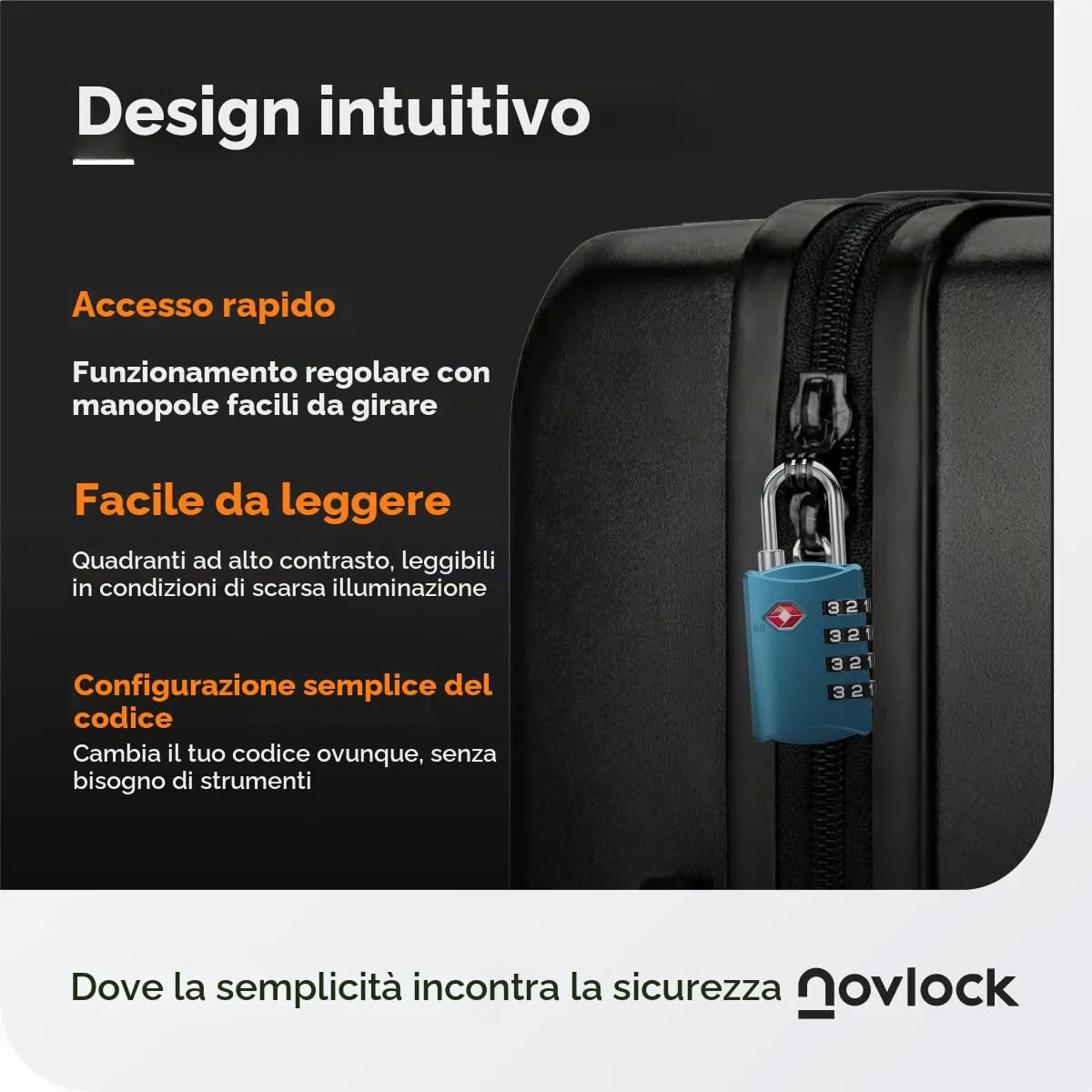 NovLock Lucchetti TSA a combinazione 4 cifre, 2 pezzi, Blu - immagine 7