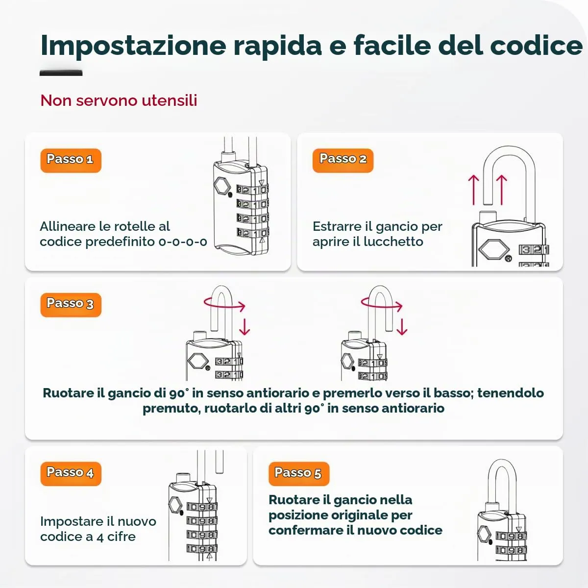 NovLock Lucchetti TSA a combinazione 4 cifre, 2 pezzi, Blu - immagine 9
