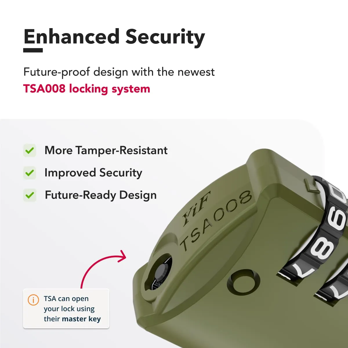 NovLock Lucchetto TSA a combinazione a 4 cifre per valigia e zaino, verde - immagine 5