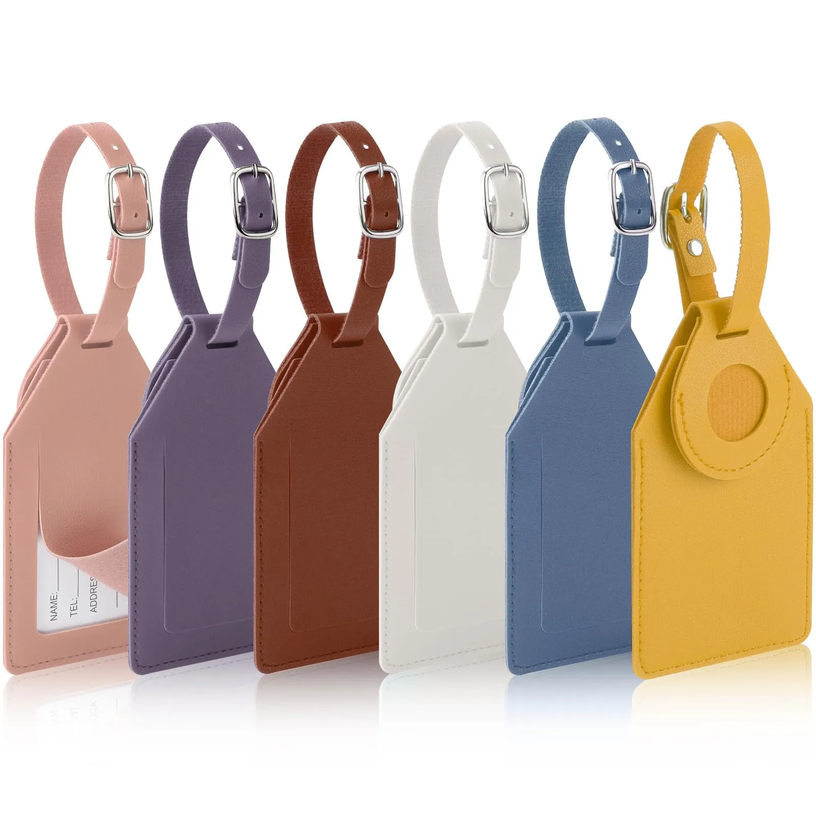 AiQInu Etichette per Valigie in PU con Copertura Protettiva AirTag, 6 Pezzi - immagine 1