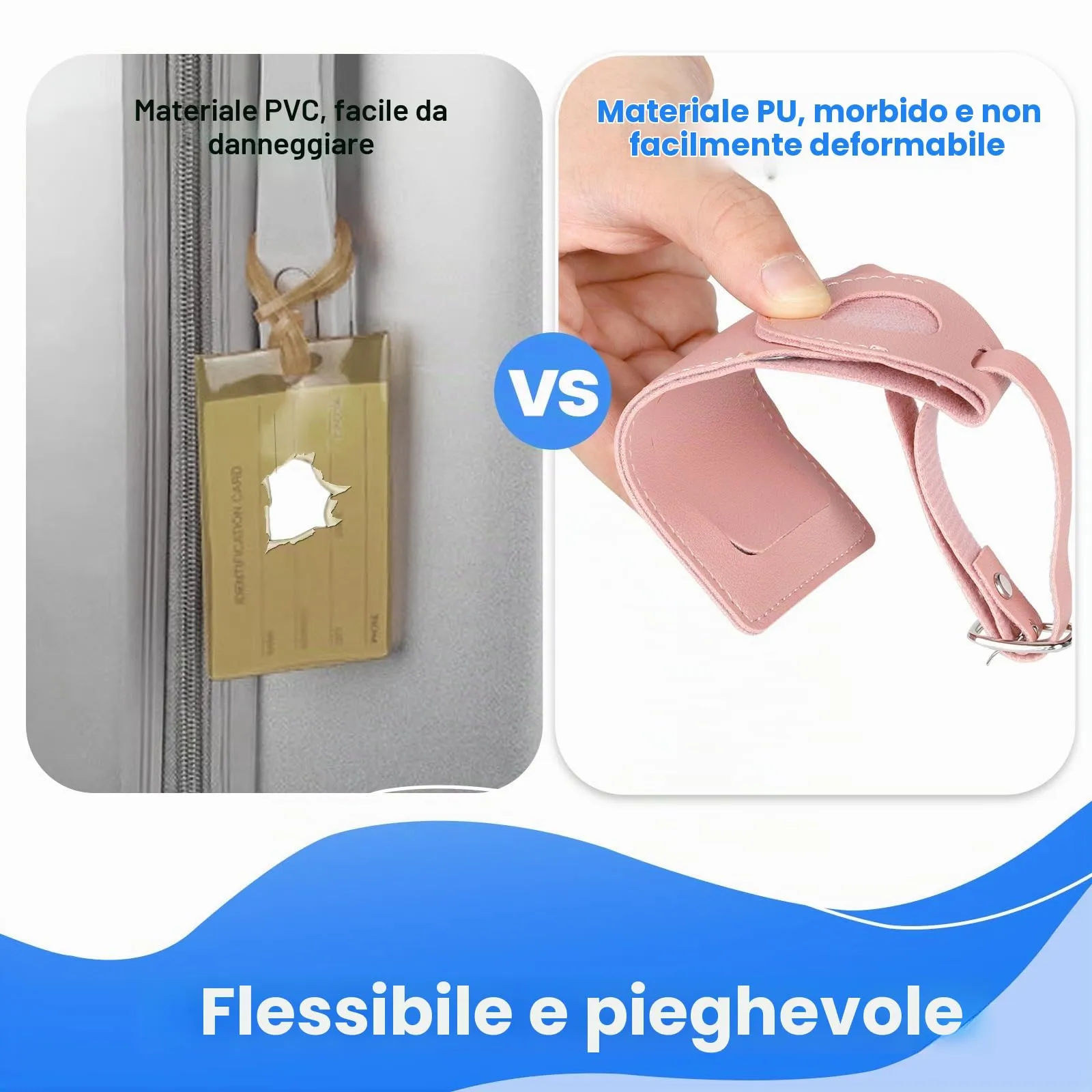 AiQInu Etichette per Valigie in PU con Copertura Protettiva AirTag, 6 Pezzi - immagine 4