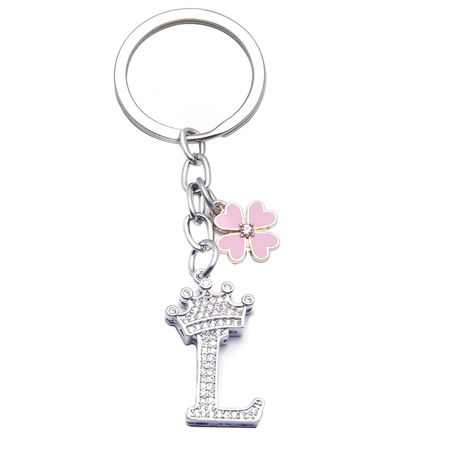 GUOYU Portachiavi con Lettera Iniziale Argento (L) - immagine 1