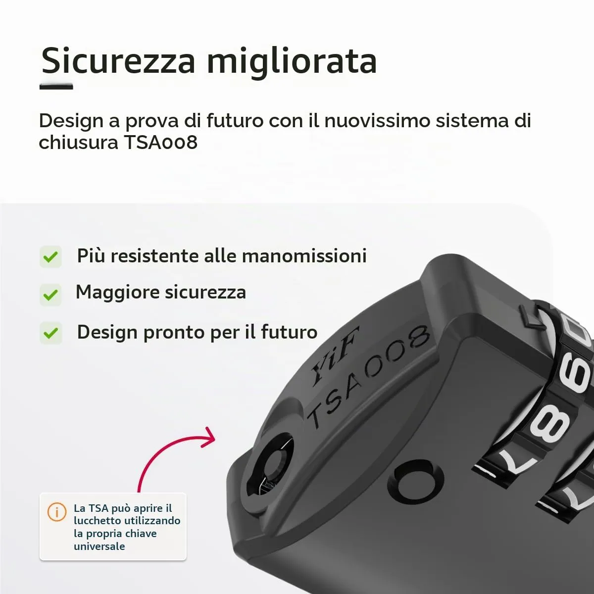 NovLock Lucchetti TSA a combinazione da viaggio a 4 cifre, 3 pezzi, Nero - immagine 5
