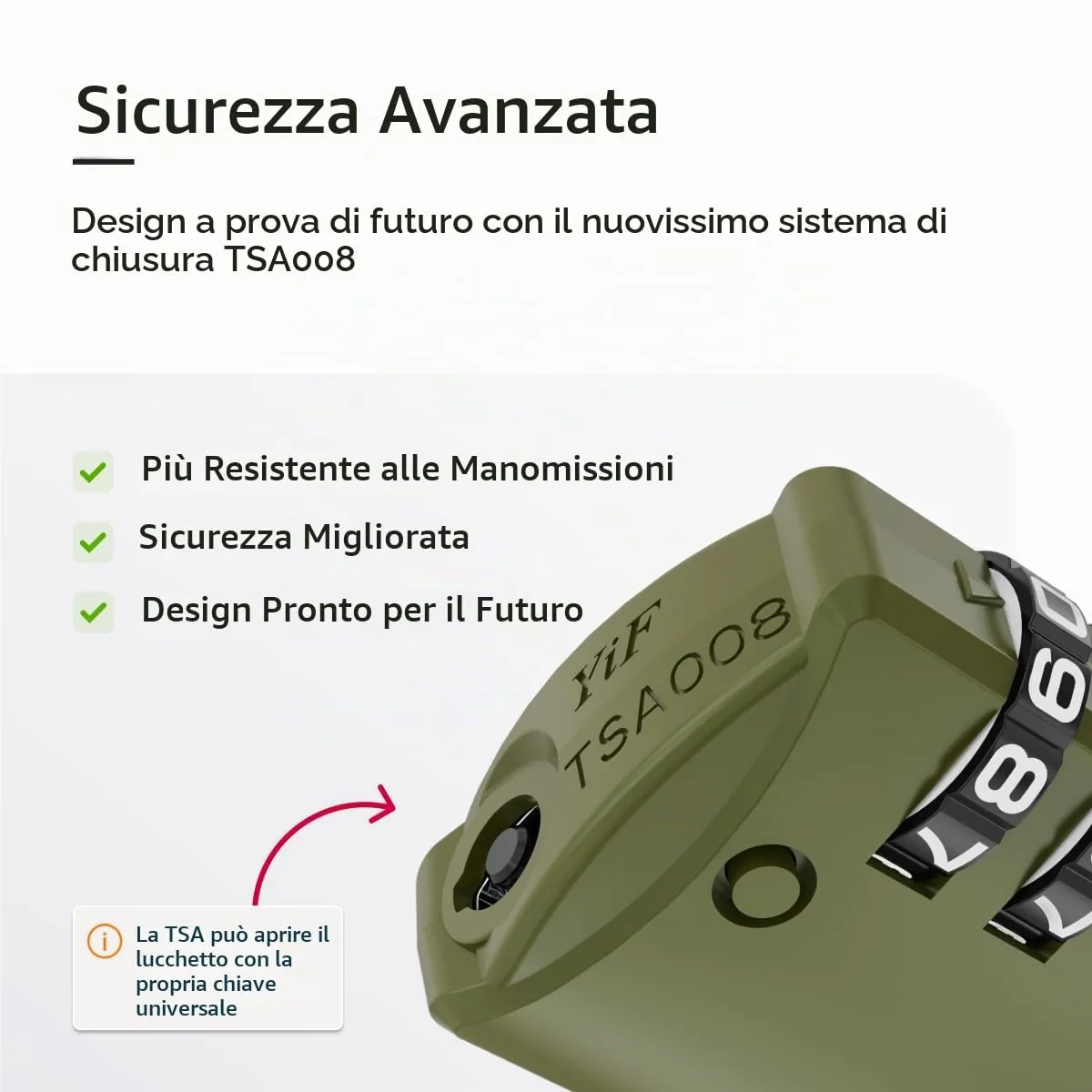 NovLock Lucchetti TSA a combinazione a 4 cifre per valigie e zaini, 2 pezzi, Verde - immagine 5