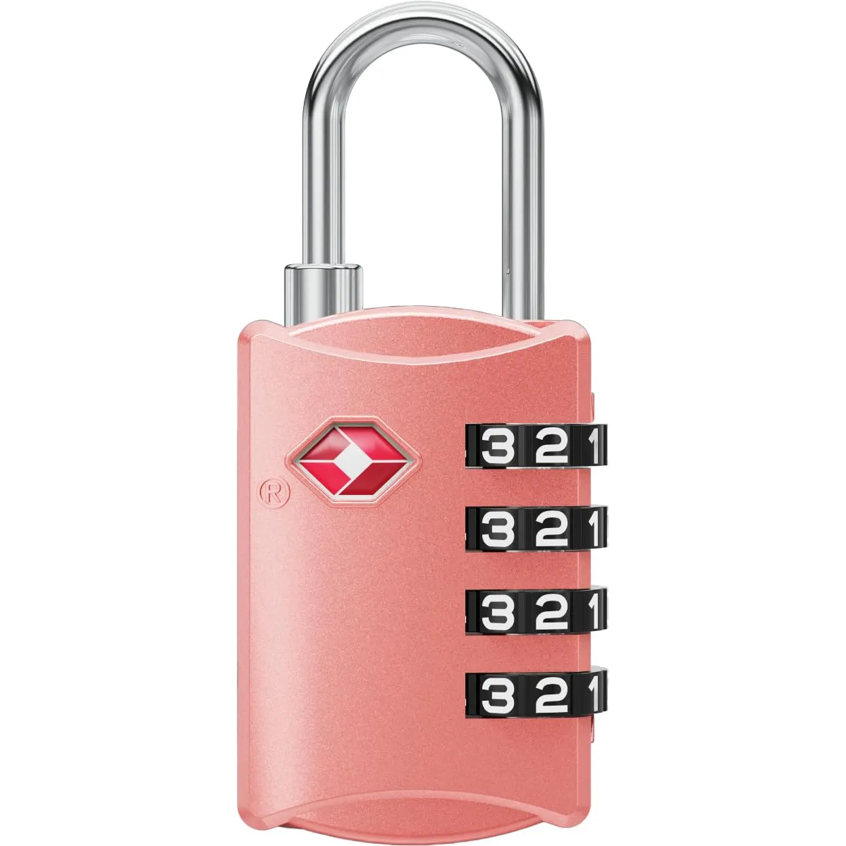 NovLock Lucchetto TSA a combinazione da viaggio a 4 cifre, Rosa - immagine 1