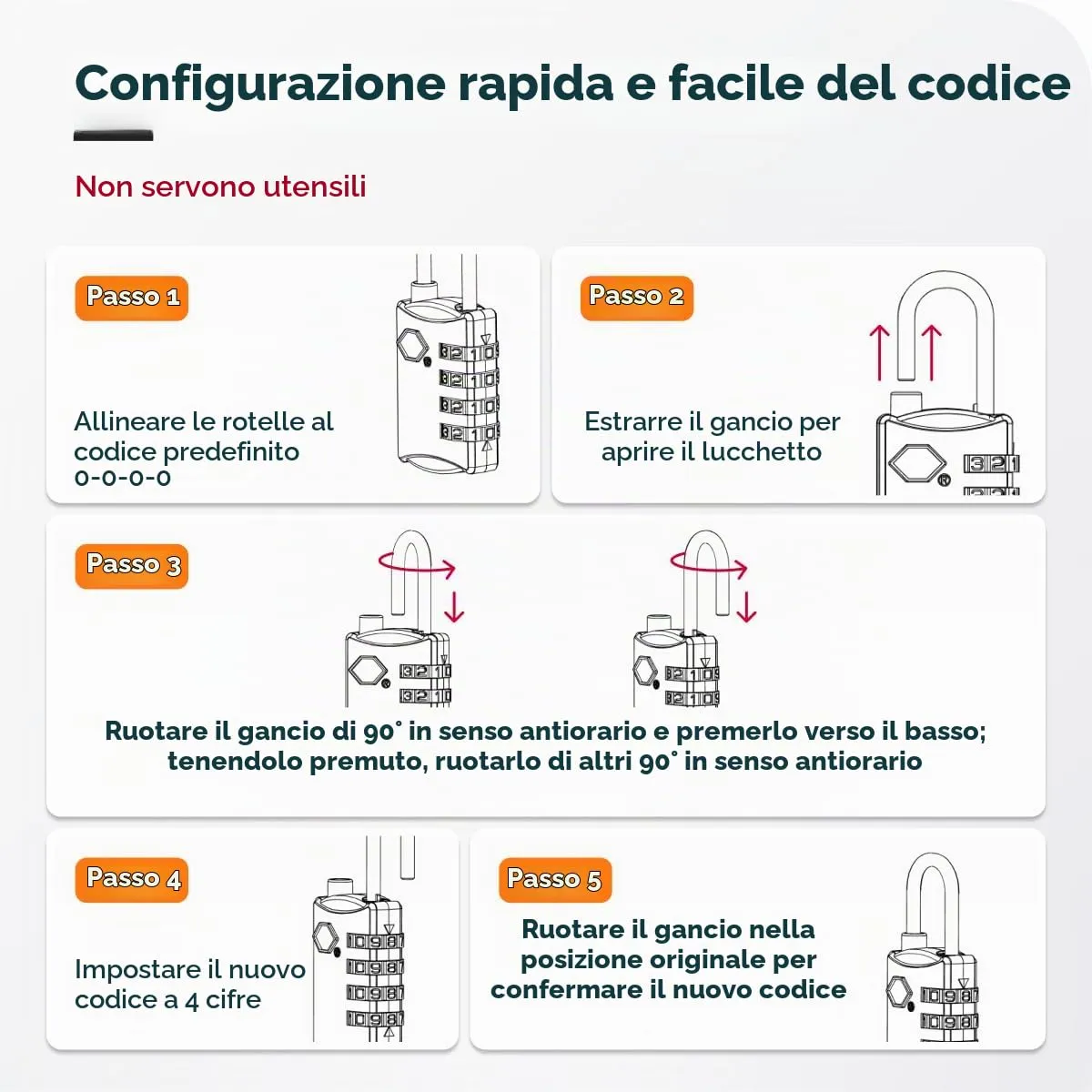 NovLock Lucchetto TSA a combinazione da viaggio a 4 cifre, Rosa - immagine 9