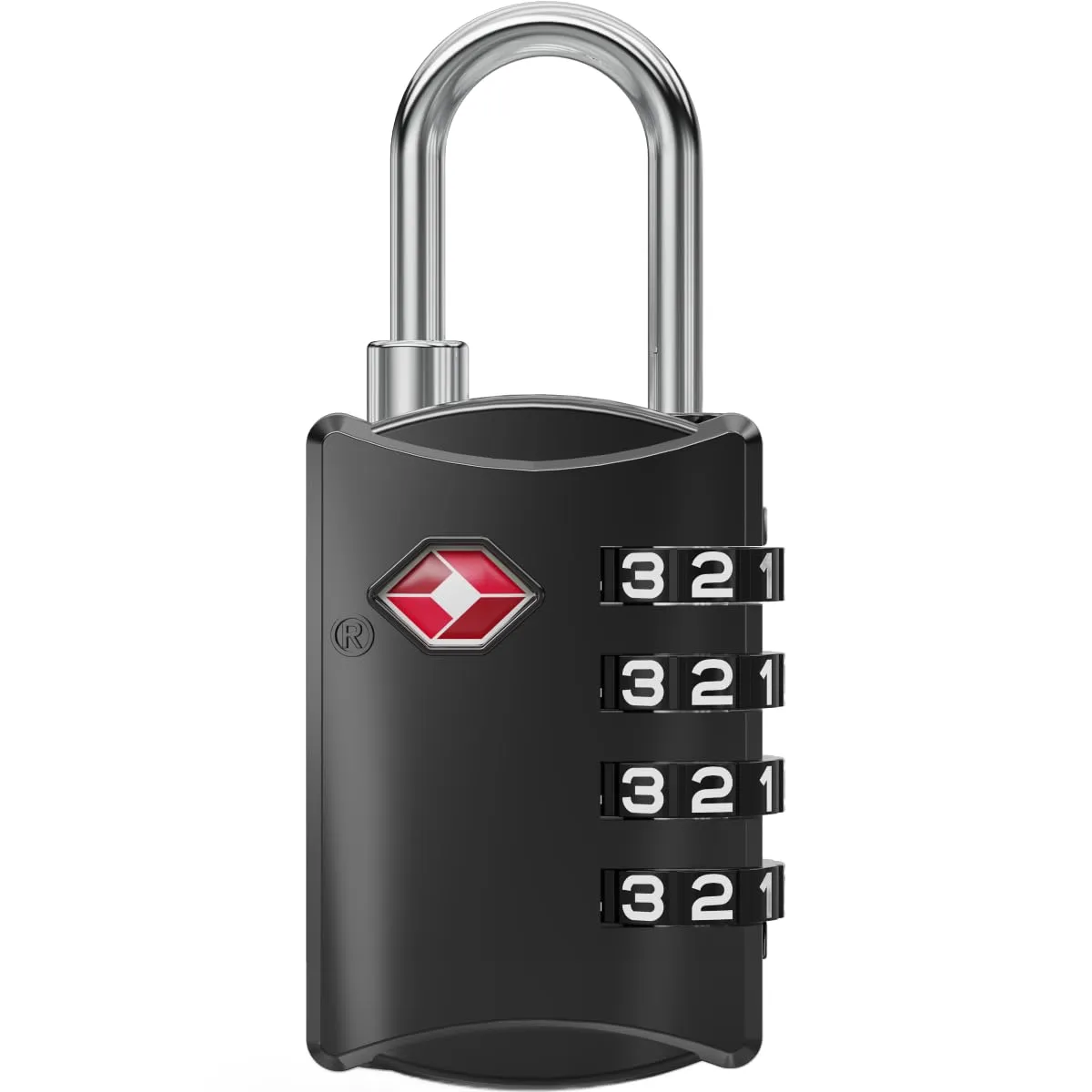 NovLock Lucchetto TSA a combinazione da viaggio a 4 cifre, Nero - immagine 1