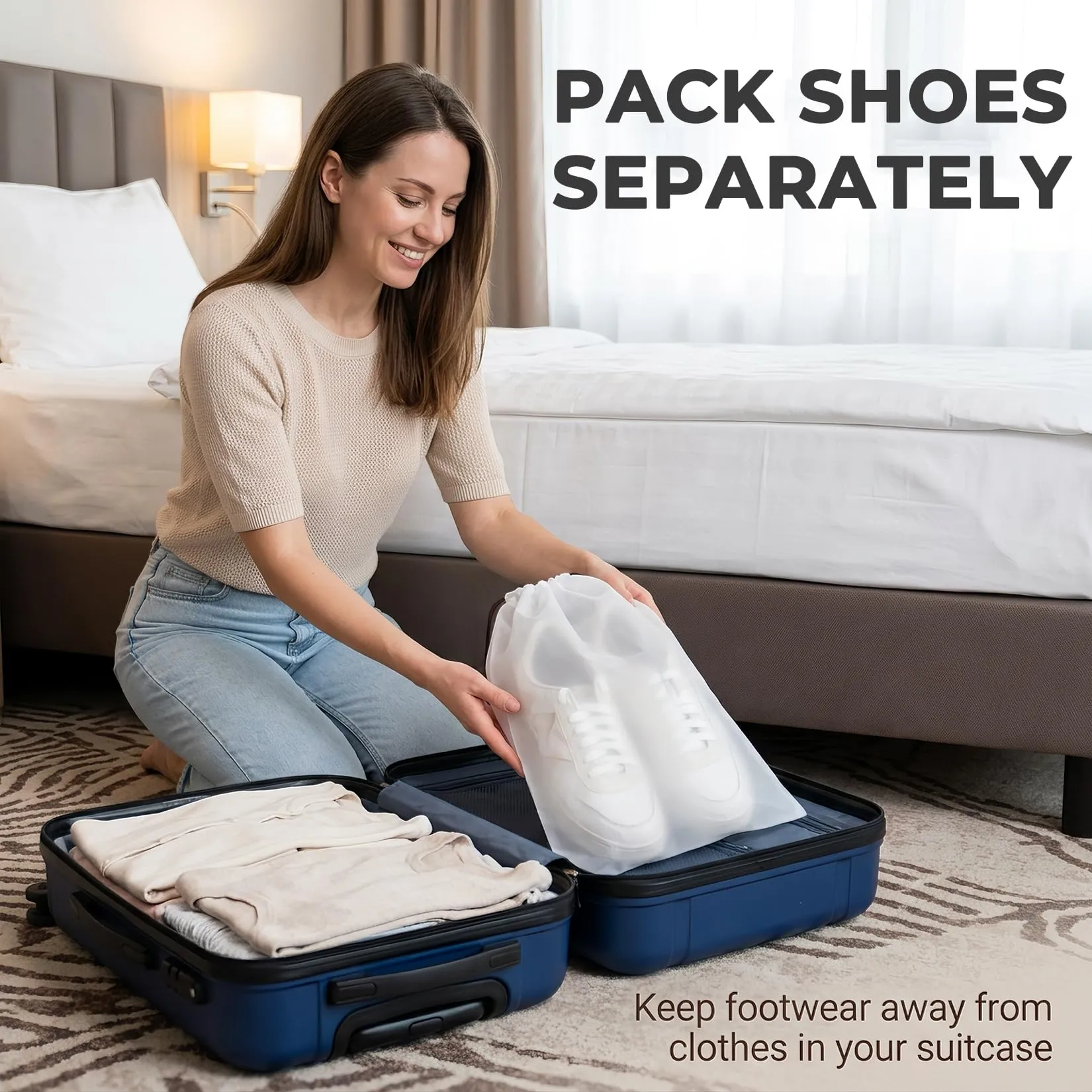 Liuliushun Sacche Scarpe con Cordino per Viaggio, 10 Pezzi, 40x50 cm - immagine 5