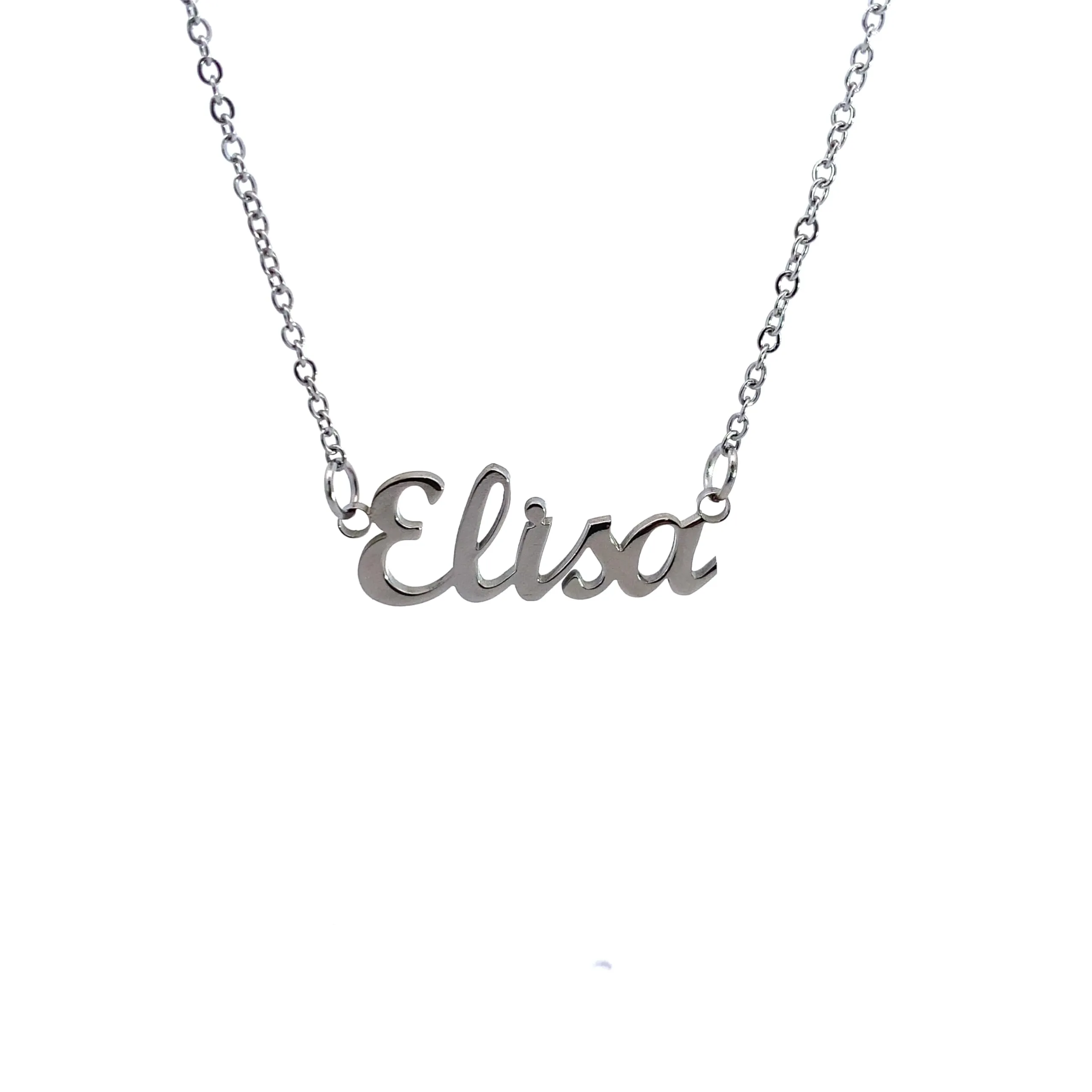 10:10 Collana Donna Nome Personalizzato Elisa in Acciaio Inox Anallergico, Finitura Lucida, Catena Sottile Regolabile - immagine 1