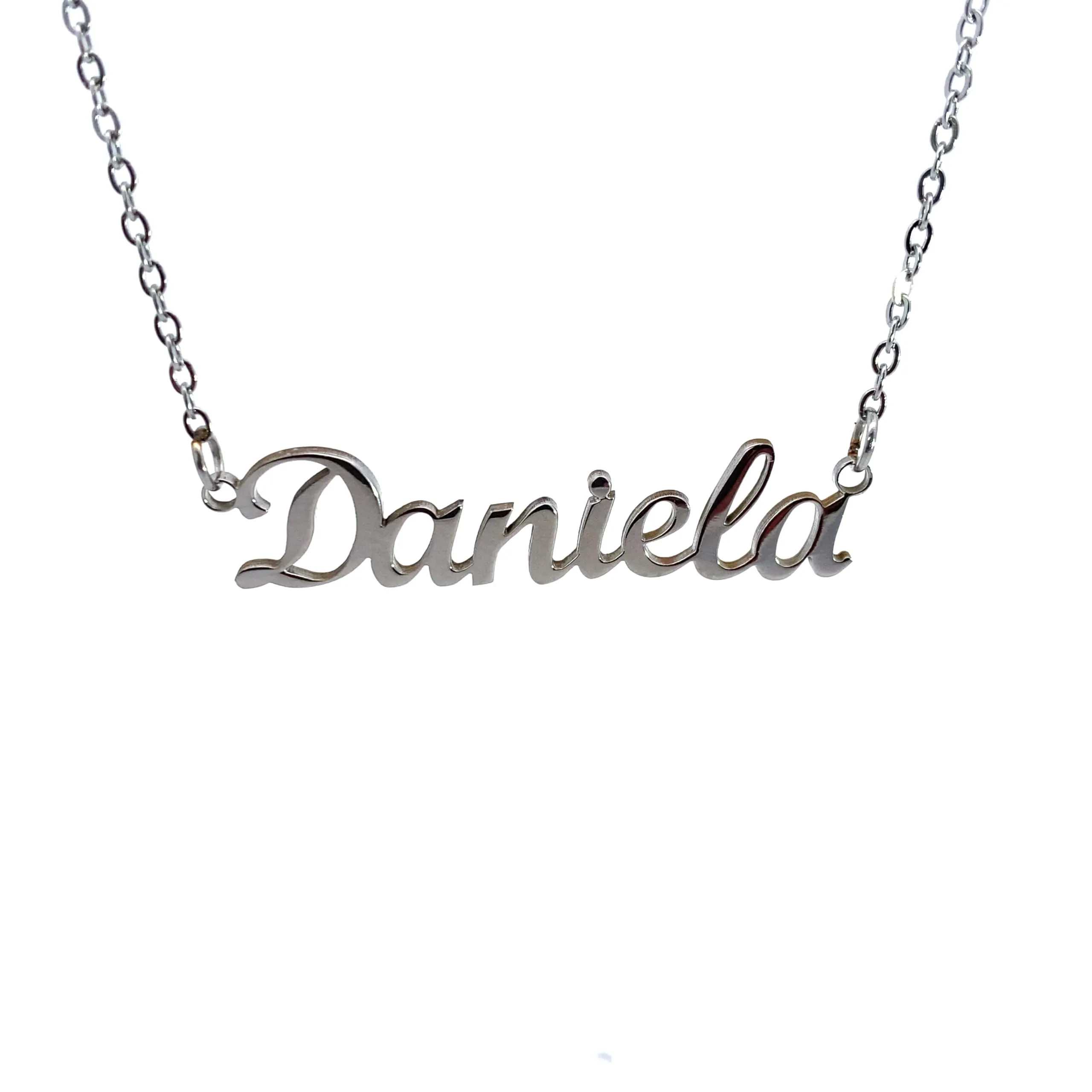 10:10 Collana Donna Nome Personalizzato in Acciaio Inox Anallergico, Finitura Lucida, Catena Regolabile (Daniela) - immagine 1