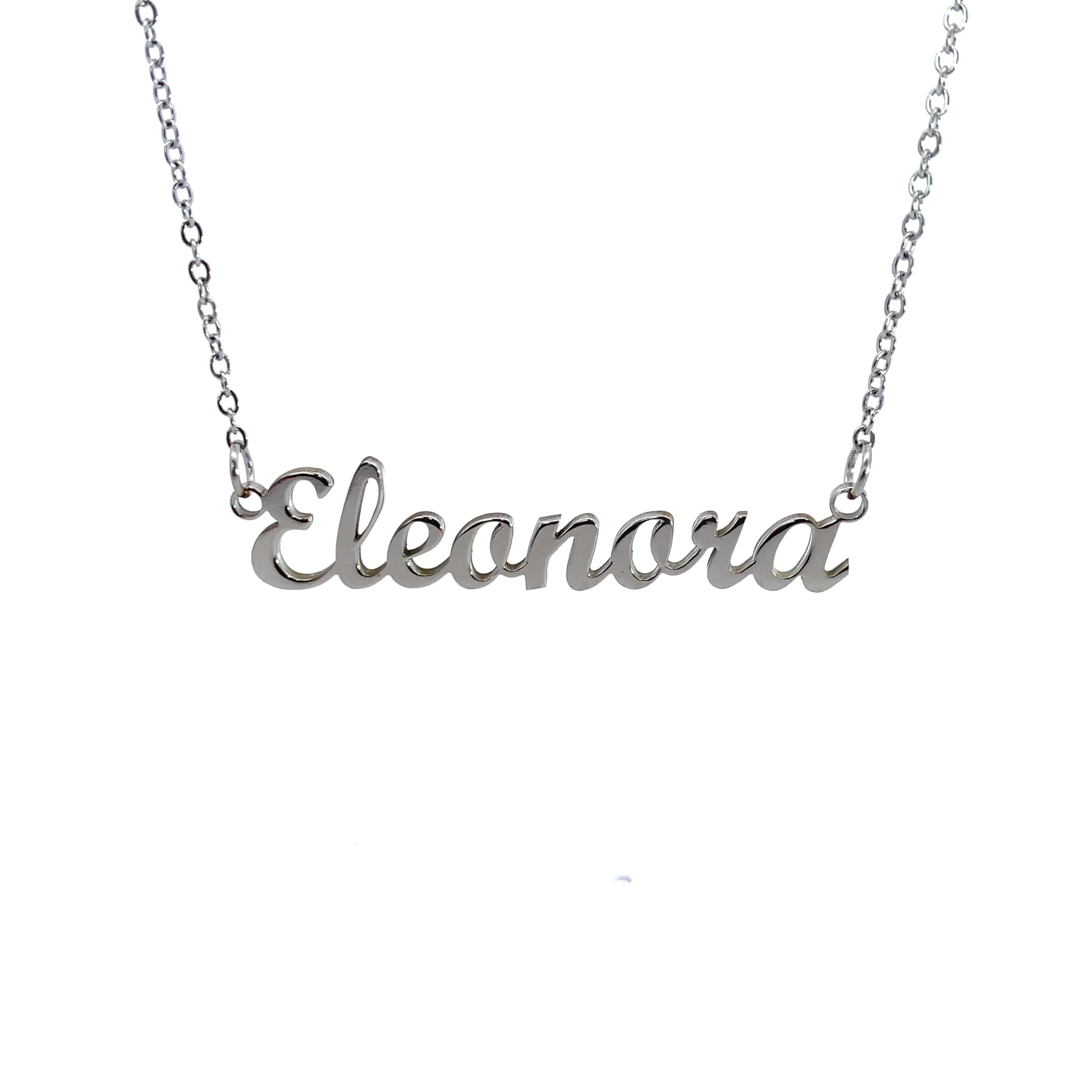 10:10 Collana Donna Nome Personalizzato in Acciaio Inox Anallergico, Finitura Lucida, Catena Sottile Regolabile (Eleonora) - immagine 1