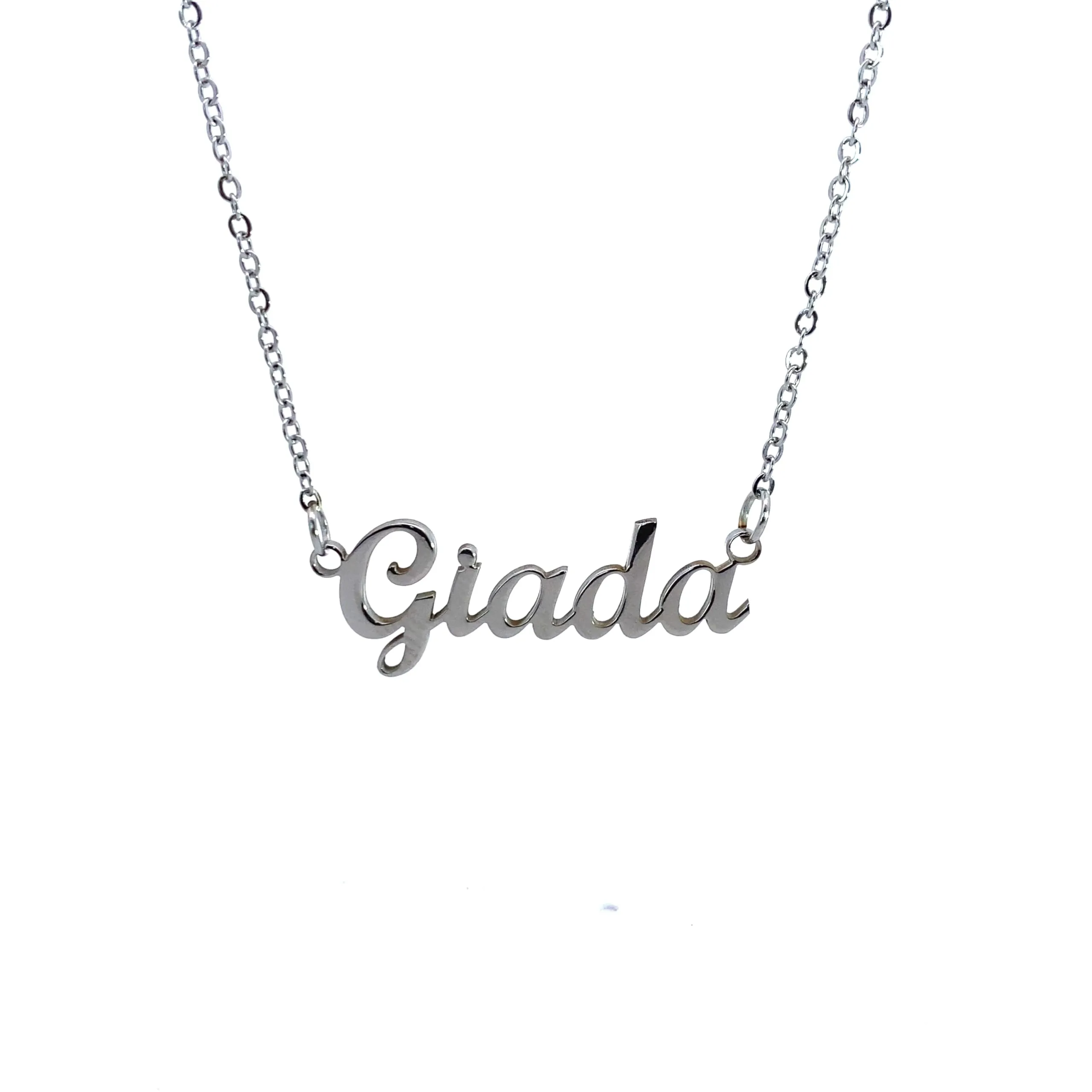 10:10 Collana Donna Nome Personalizzato in Acciaio Inox, Finitura Lucida, Catena Regolabile (Giada) - immagine 1