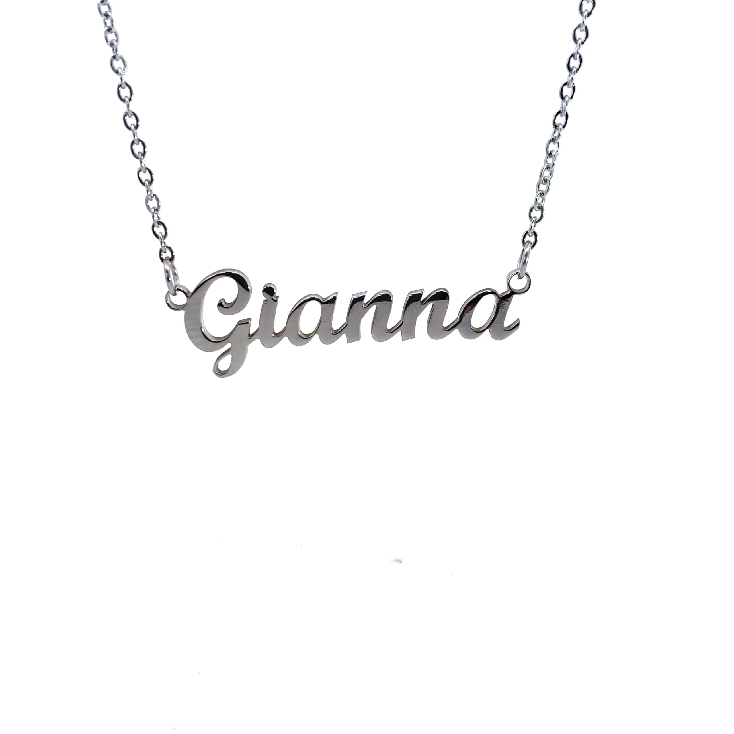 10:10 Collana Donna Nome Personalizzato in Acciaio Inox Anallergico, Finitura Lucida, Catena Sottile Regolabile (Gianna) - immagine 1