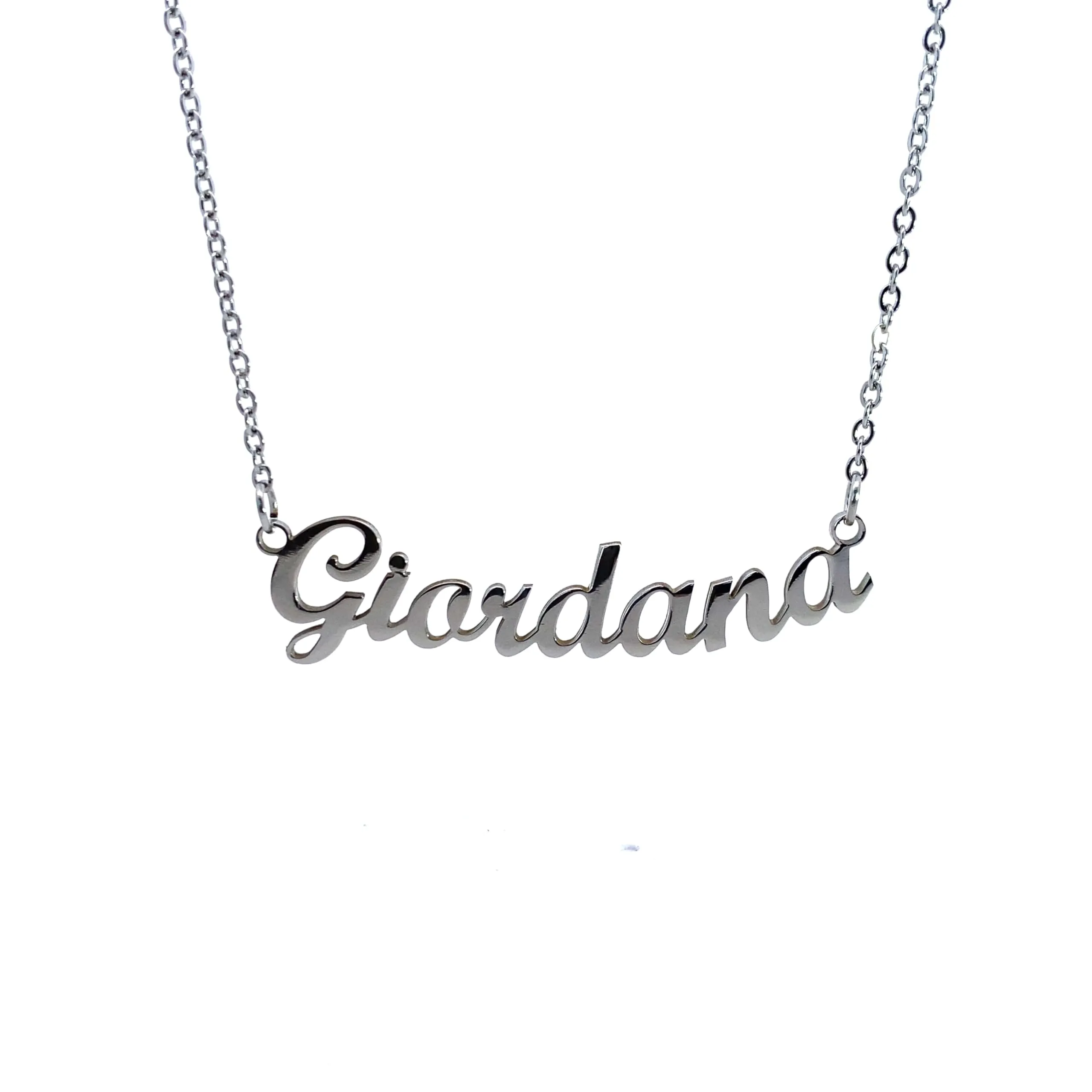 10:10 Collana Donna Nome Personalizzato in Acciaio Inox Anallergico, Finitura Lucida, Catena Sottile Regolabile (Giordana) - immagine 1
