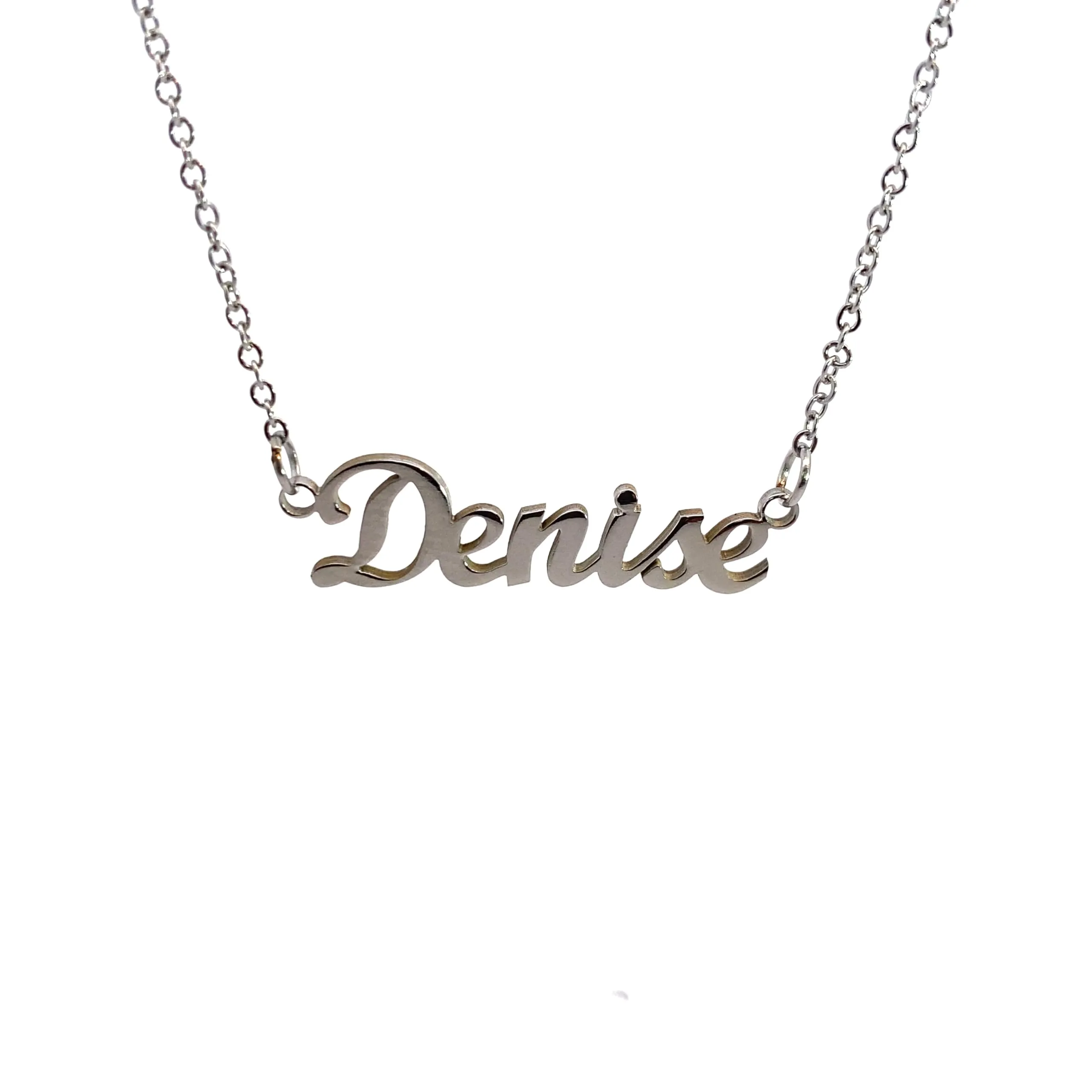 10:10 Collana Donna Nome Personalizzato Denise in Acciaio Inox Anallergico, Finitura Lucida, Catena Regolabile - immagine 1
