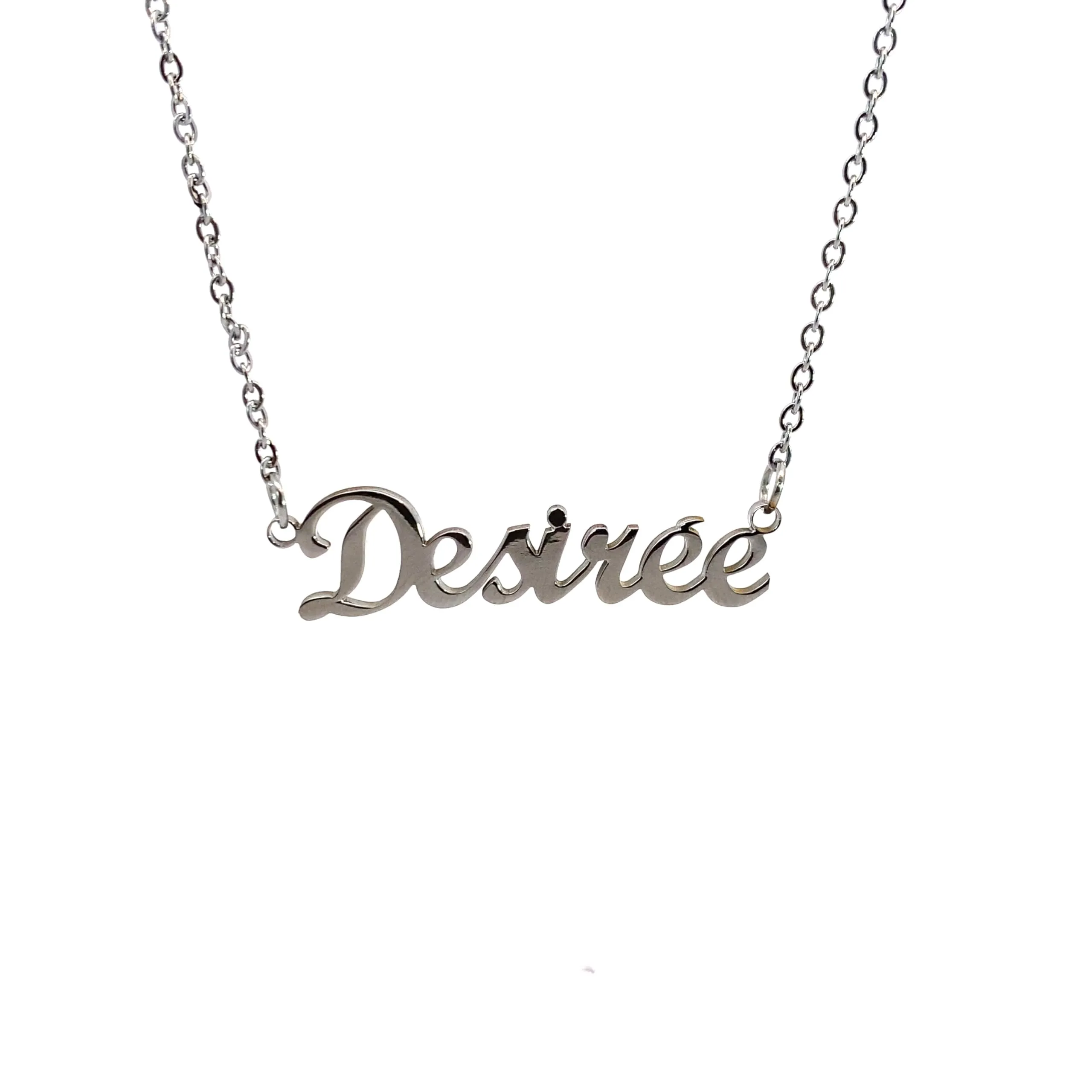 10:10 Collana Donna Nome Personalizzato in Acciaio Inox Anallergico, Finitura Lucida, Catena Sottile Regolabile (Desirèe) - immagine 1