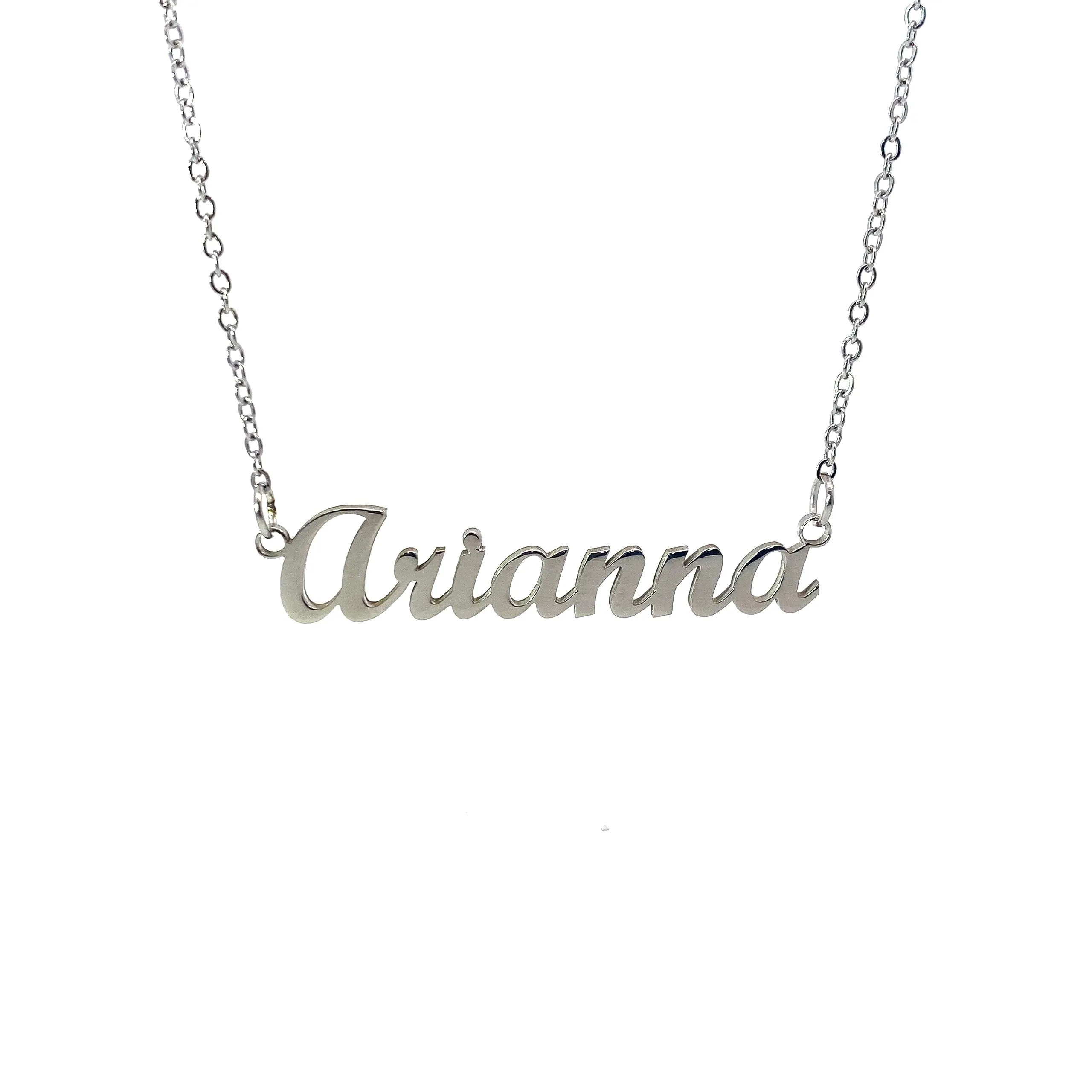 10:10 Collana Donna Nome Personalizzato in Acciaio Inox Anallergico, Finitura Lucida, Catena Sottile Regolabile (Arianna) - immagine 1