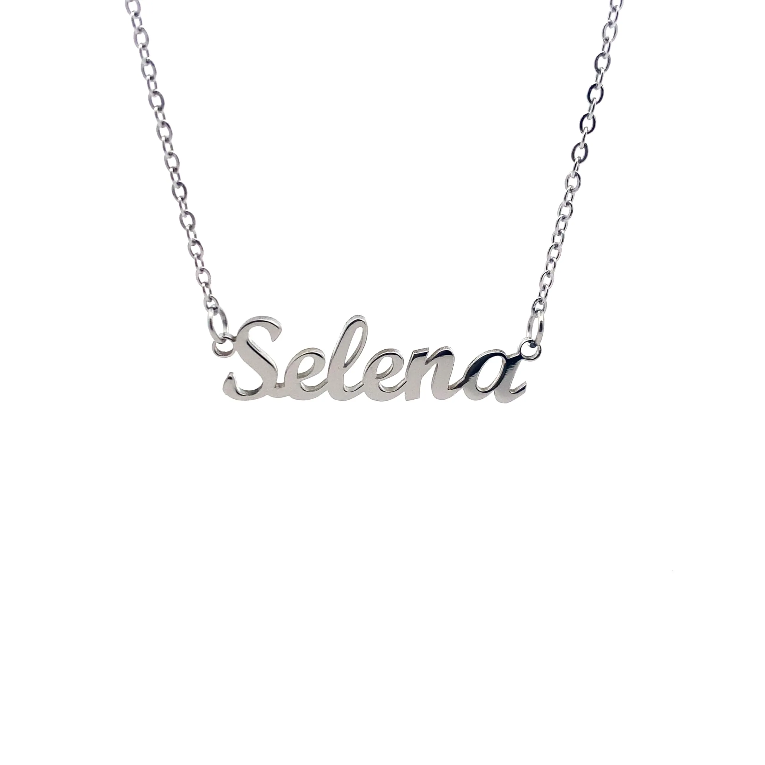 10:10 Collana Donna Nome Personalizzato in Acciaio Inox Anallergico, Finitura Lucida, Catena Sottile Regolabile (Selena) - immagine 1