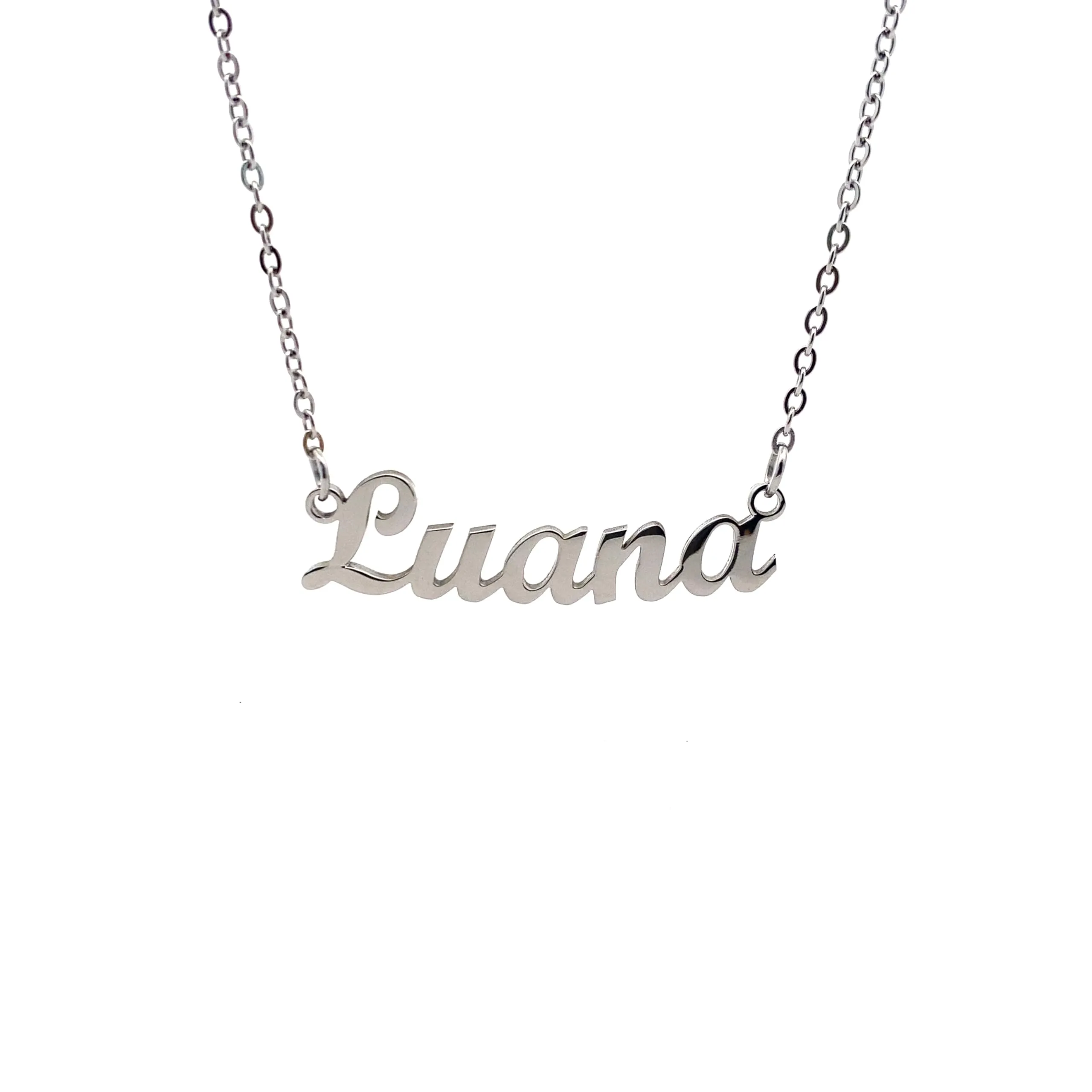 10:10 Collana Donna Nome Personalizzato Luana in Acciaio Inox Anallergico, Finitura Lucida, Catena Sottile Regolabile - immagine 1