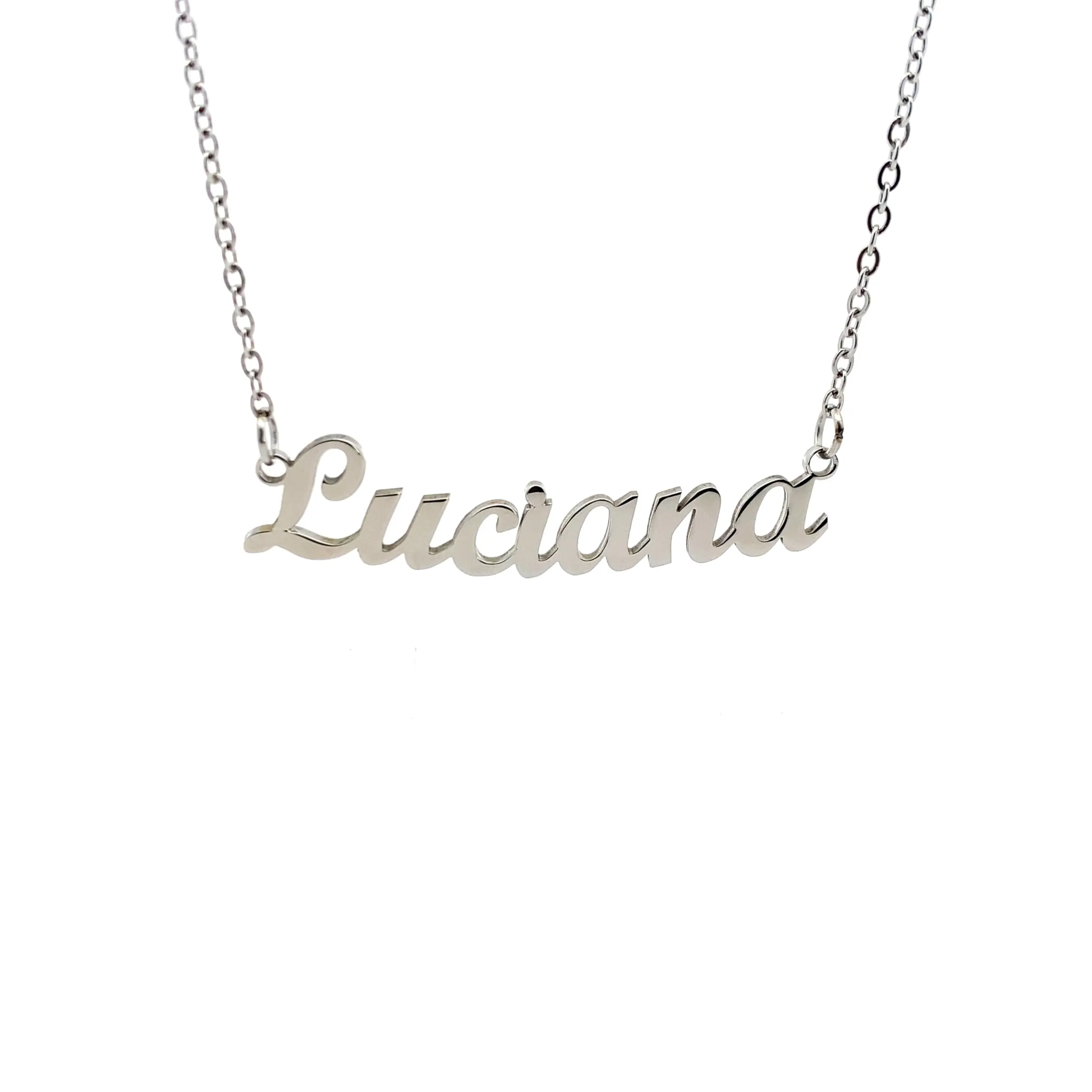 10:10 Collana Donna Nome Personalizzato Luciana in Acciaio Inox Anallergico, Finitura Lucida, Catena Regolabile - immagine 1