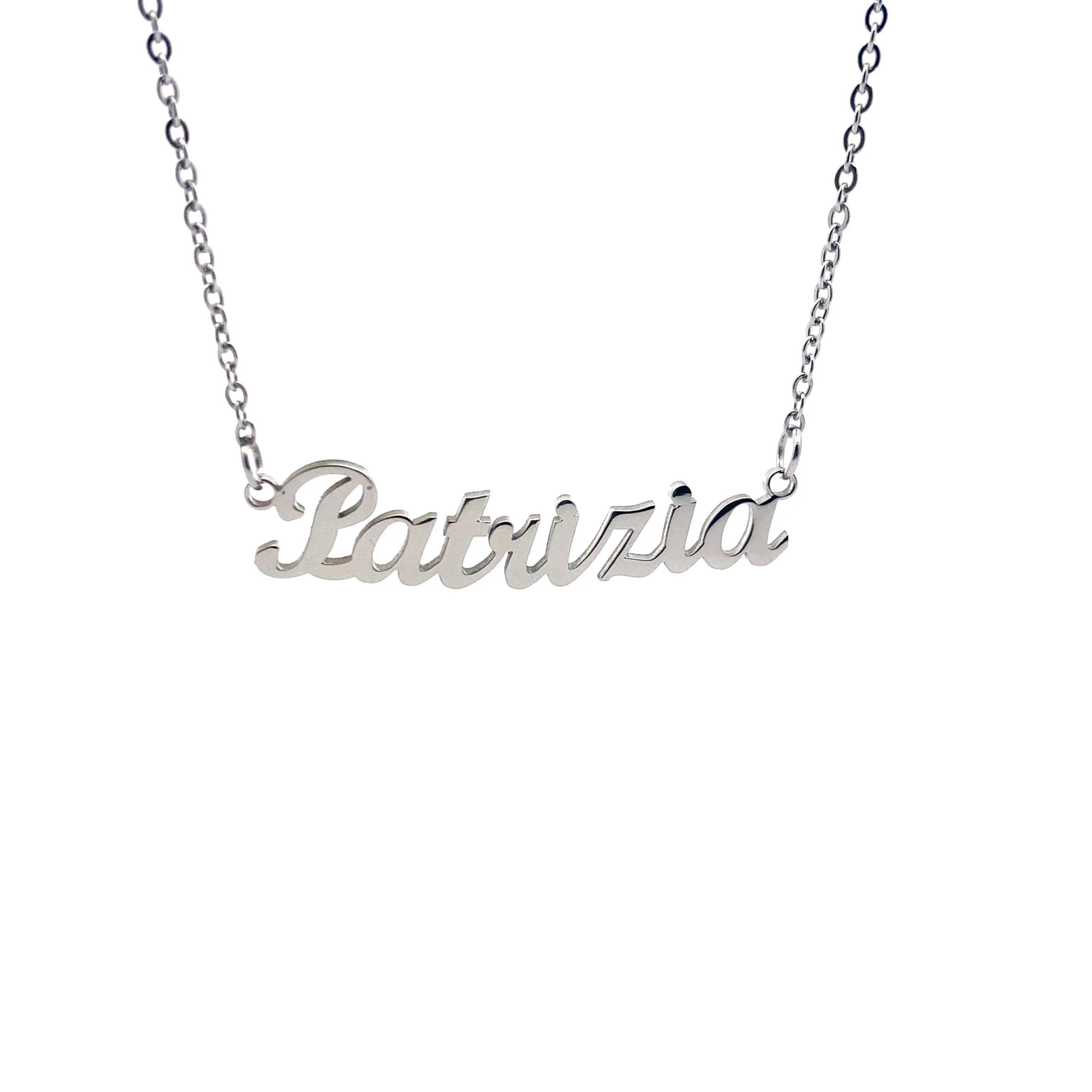 10:10 Collana Donna Nome Personalizzato Patrizia in Acciaio Inox Anallergico, Finitura Lucida, Catena Sottile Regolabile - immagine 1