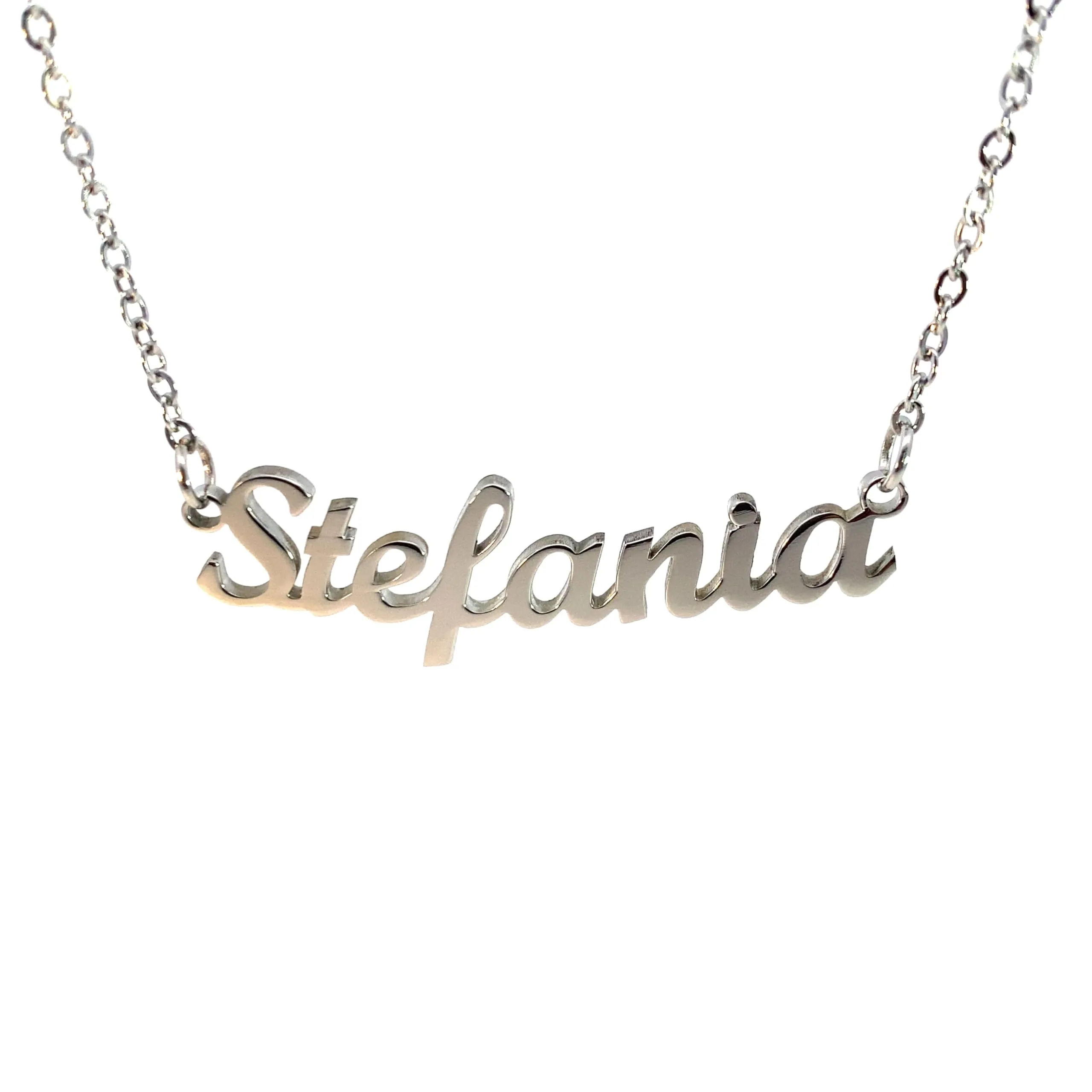 10:10 Collana Donna Nome Personalizzato Stefania in Acciaio Inox Anallergico, Finitura Lucida, Catena Regolabile - immagine 1
