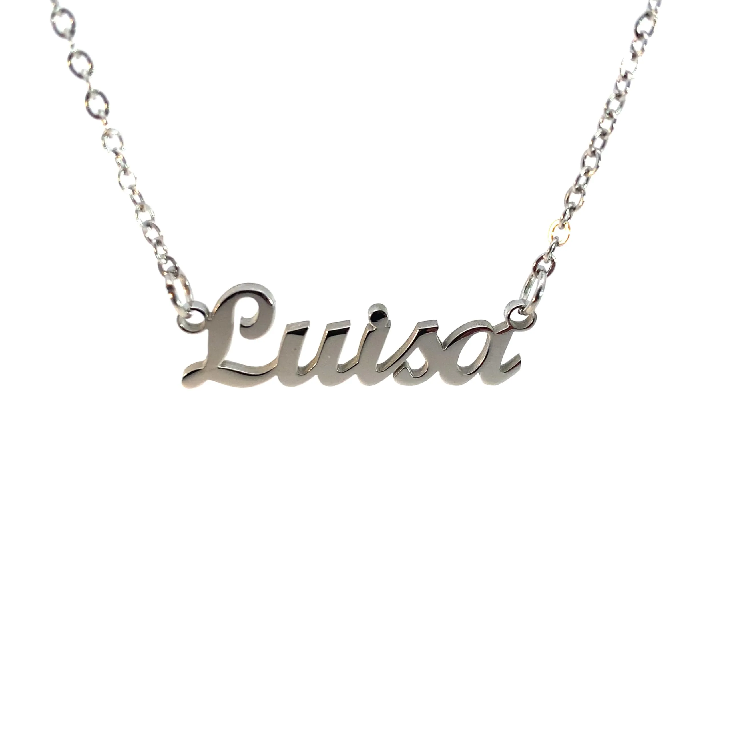 10:10 Collana Donna Nome Personalizzato Luisa in Acciaio Inox Anallergico, Finitura Lucida, Catena Regolabile - immagine 1