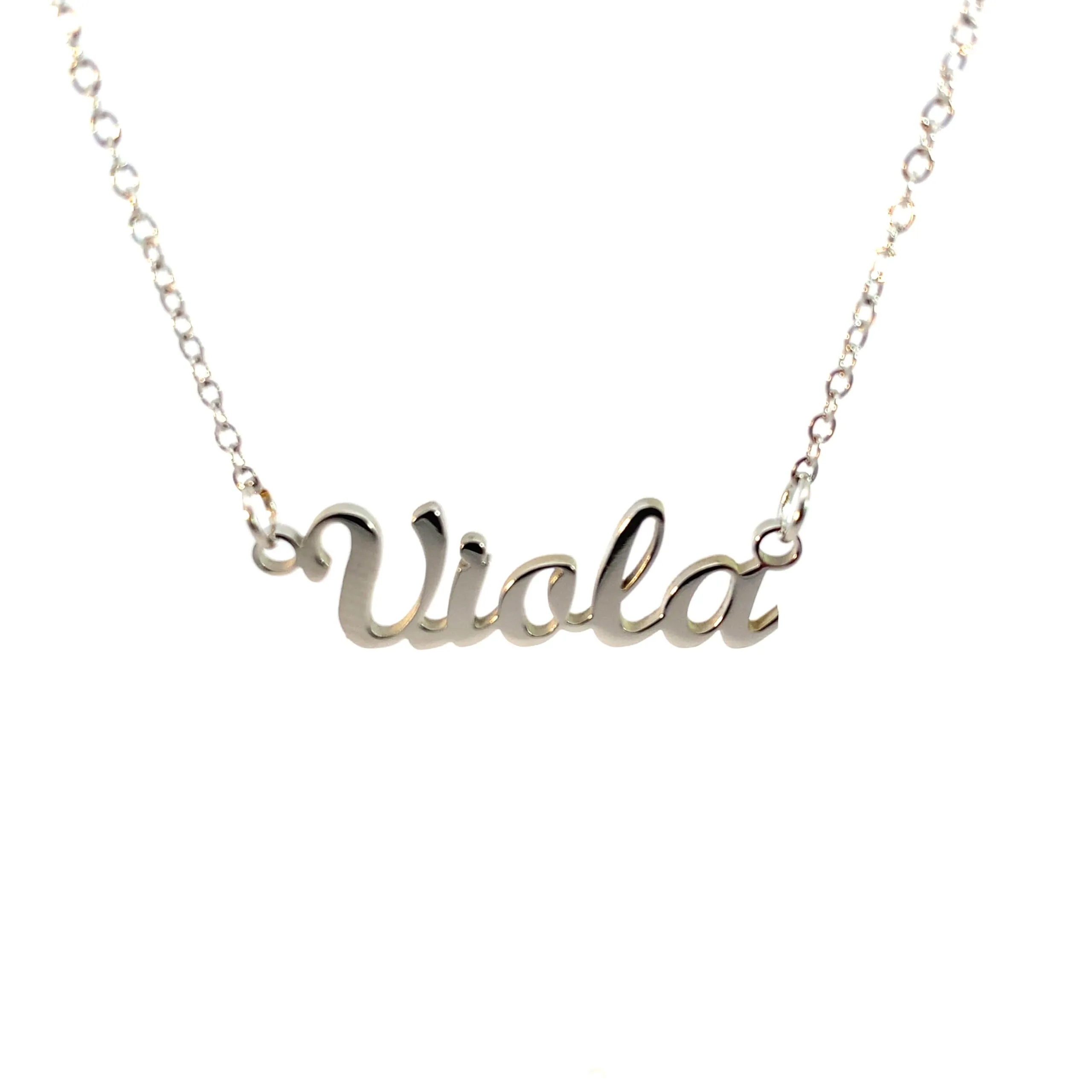 10:10 Collana Donna Nome Personalizzato in Acciaio Inox Anallergico, Finitura Lucida, Catena Sottile Regolabile (Viola) - immagine 1