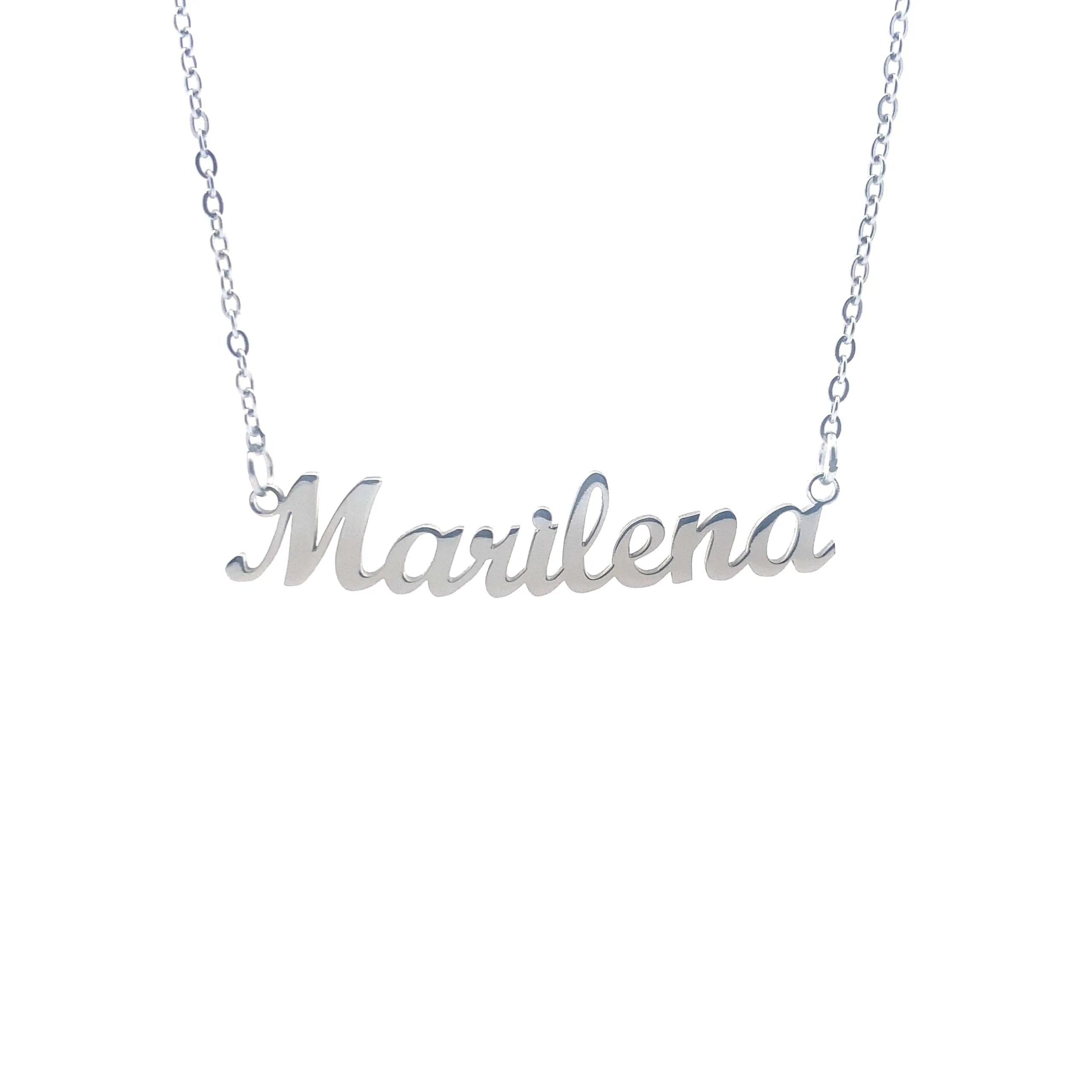 10:10 Collana Donna Nome Personalizzato Marilena in Acciaio Inox Anallergico, Finitura Lucida, Catena Sottile Regolabile - immagine 1