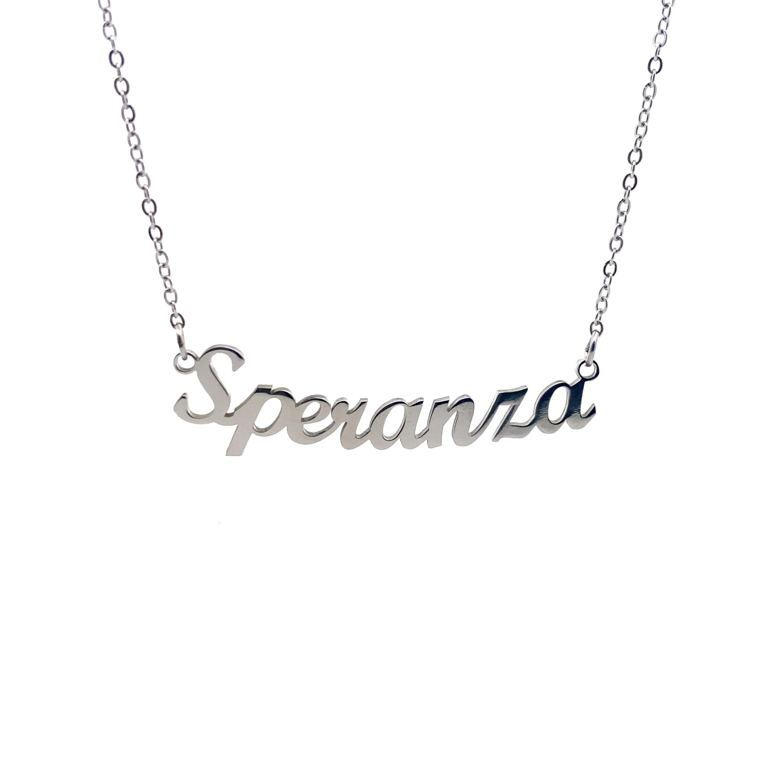 10:10 Collana Donna Nome Personalizzato in Acciaio Inox Anallergico, Finitura Lucida, Catena Sottile Regolabile (Speranza) - immagine 1