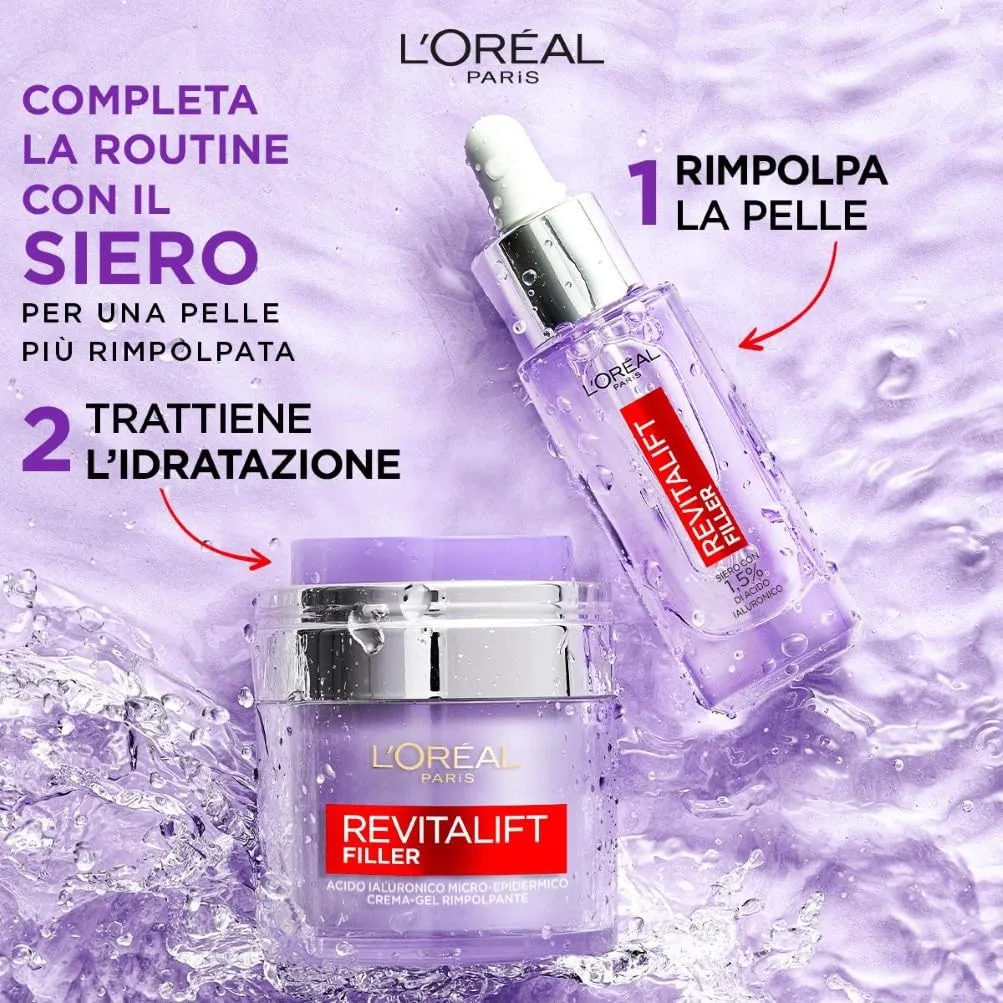 L'Oréal Paris Revitalift Filler Crema-Gel Rimpolpante all'Acido Ialuronico, 50 ml - immagine 5
