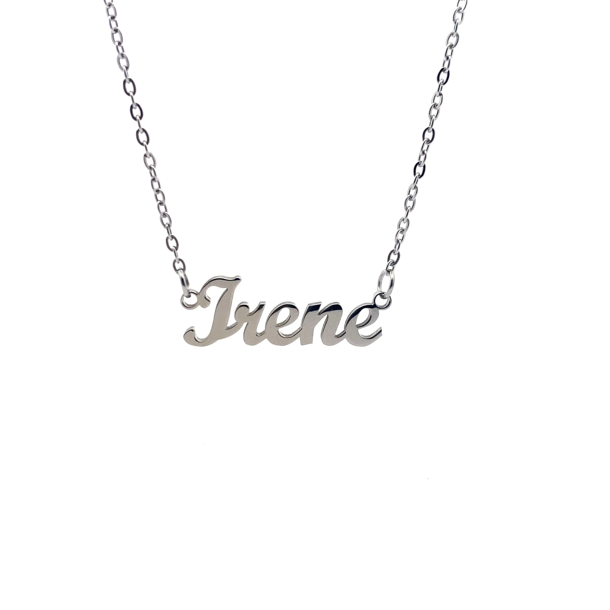 10:10 Collana Donna Nome Personalizzato Irene in Acciaio Inox Anallergico, Finitura Lucida, Catena Sottile Regolabile, Made in Italy - immagine 1