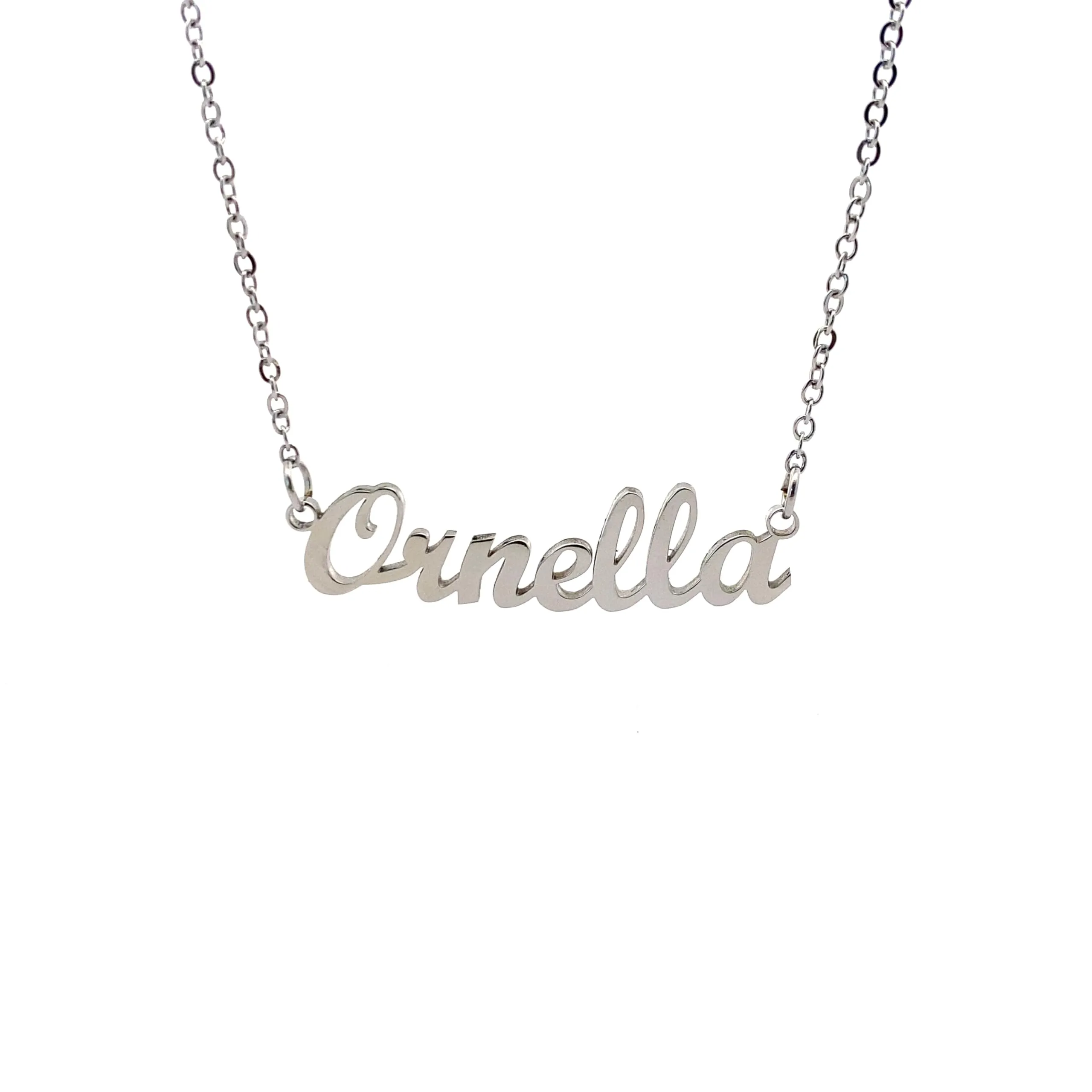 10:10 Collana Donna Nome Personalizzato in Acciaio Inox Anallergico, Finitura Lucida, Catena Sottile Regolabile (Ornella) - immagine 1