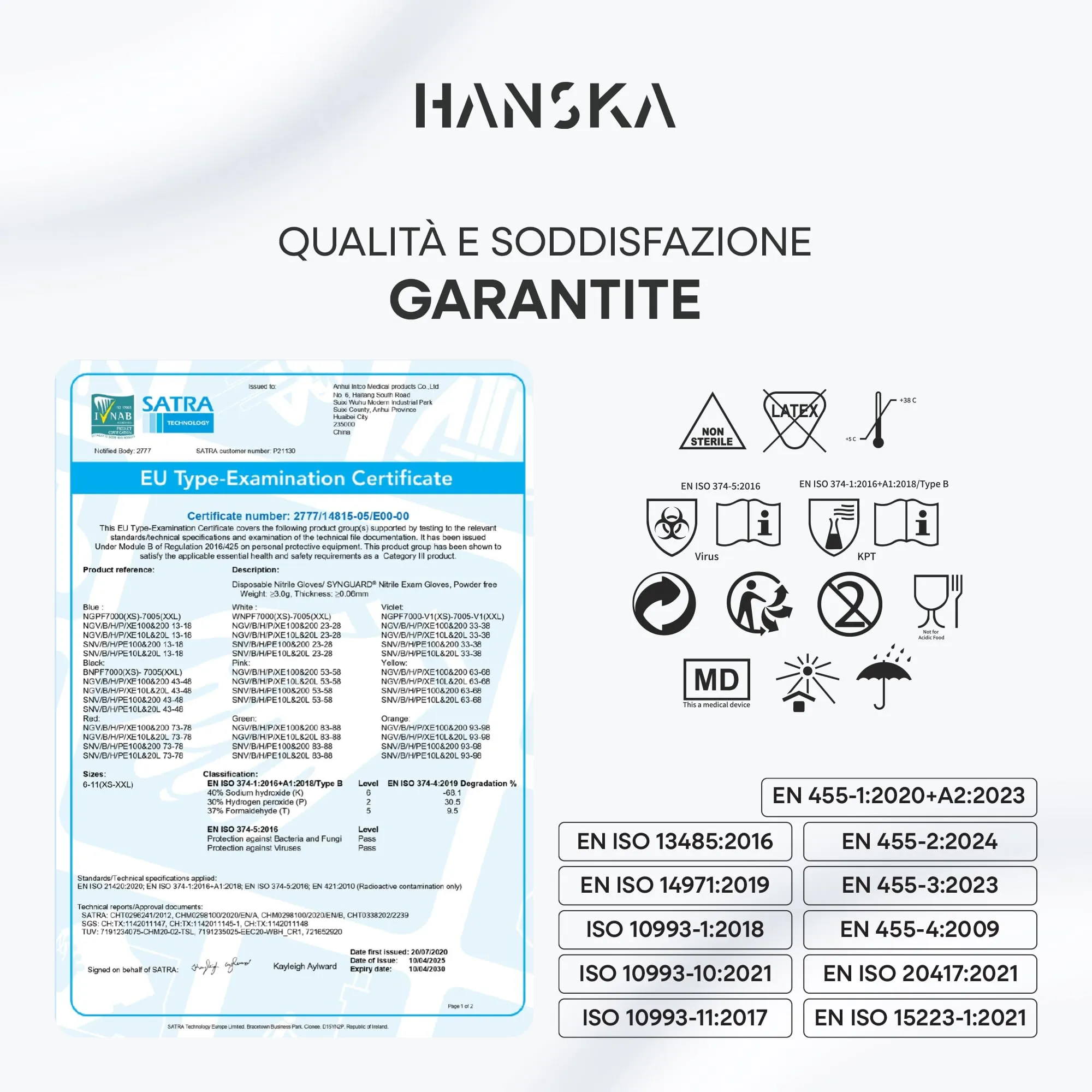 HANSKA Guanti Monouso in Nitrile Neri, Senza Polvere, Ambidestri, M (100 pz) - immagine 7