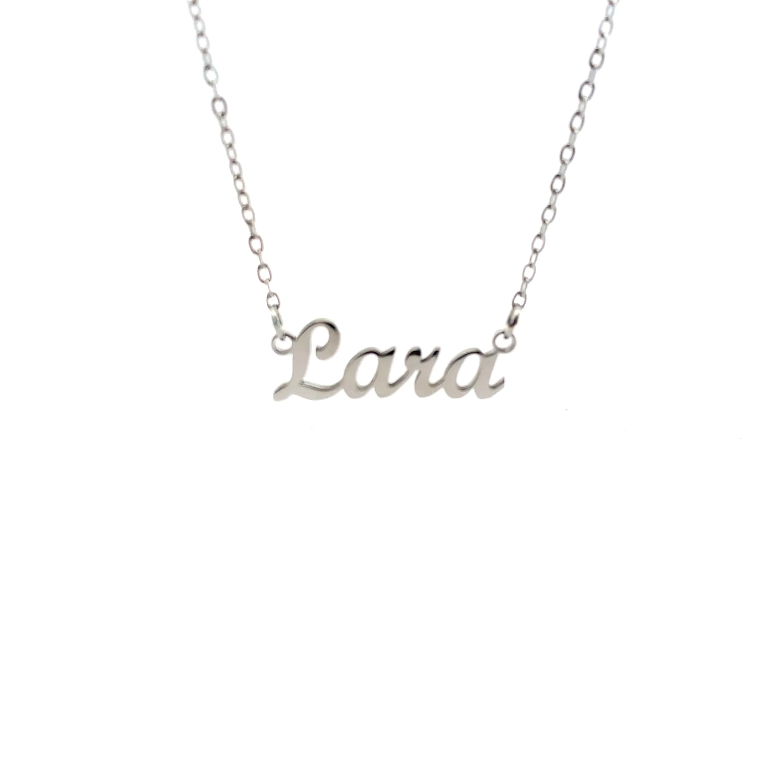10:10 Collana Donna Nome Personalizzato Lara in Acciaio Inox Anallergico, Finitura Lucida, Catena Sottile Regolabile - immagine 1