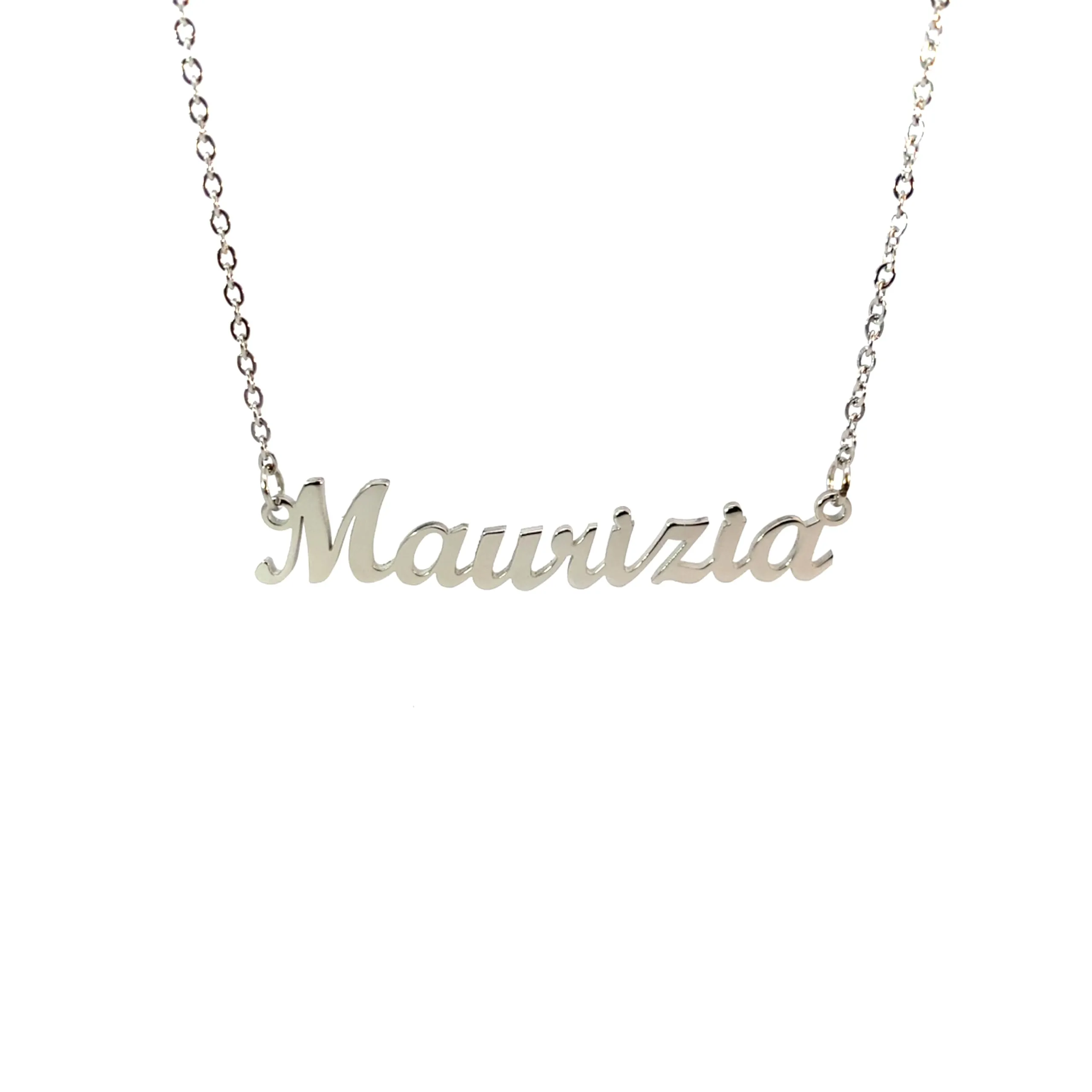 10:10 Collana Donna Nome Personalizzato Maurizia in Acciaio Inox Anallergico Argento - immagine 1