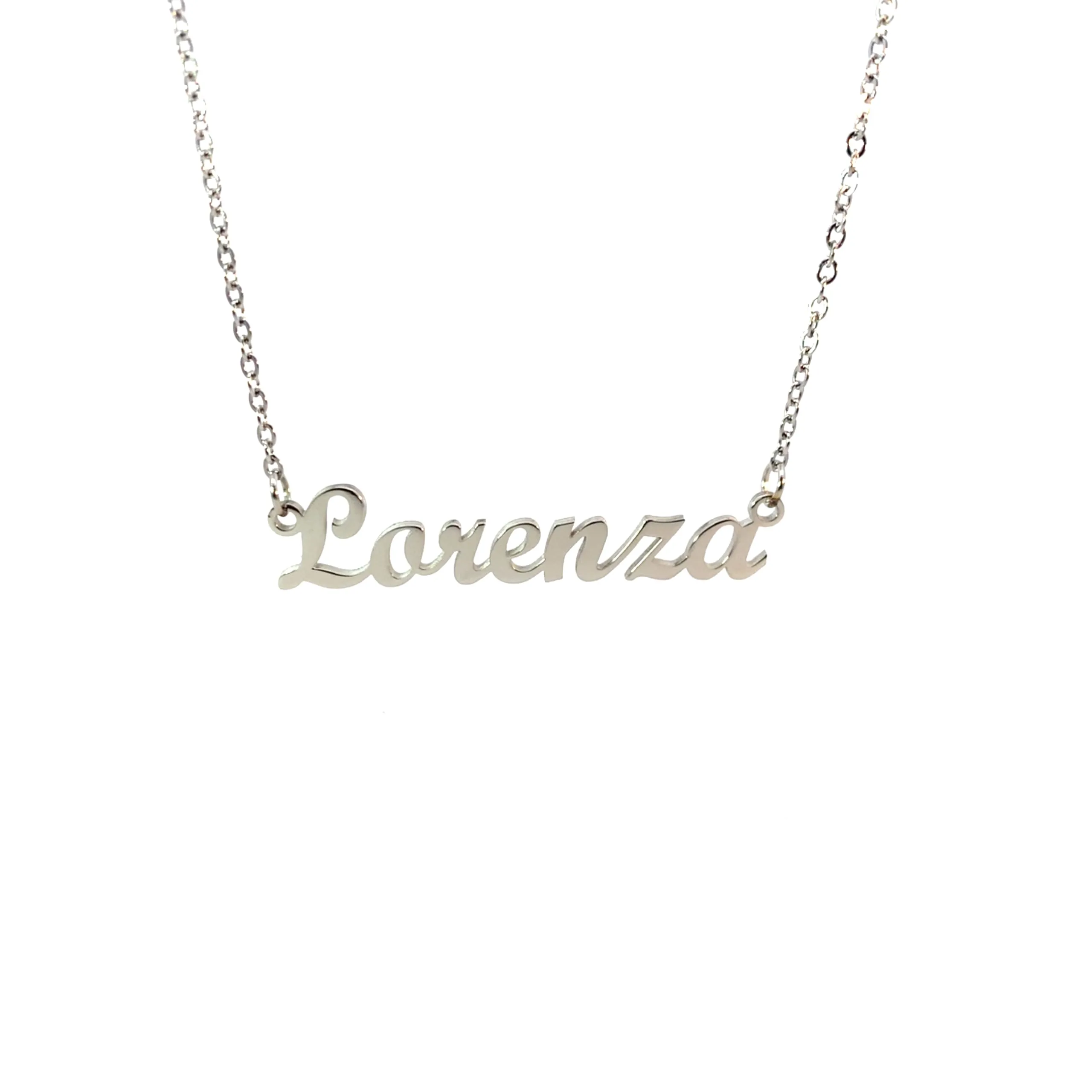 10:10 Collana Donna Nome Personalizzato Lorenza in Acciaio Inox Anallergico, Finitura Lucida, Catena Regolabile - immagine 1