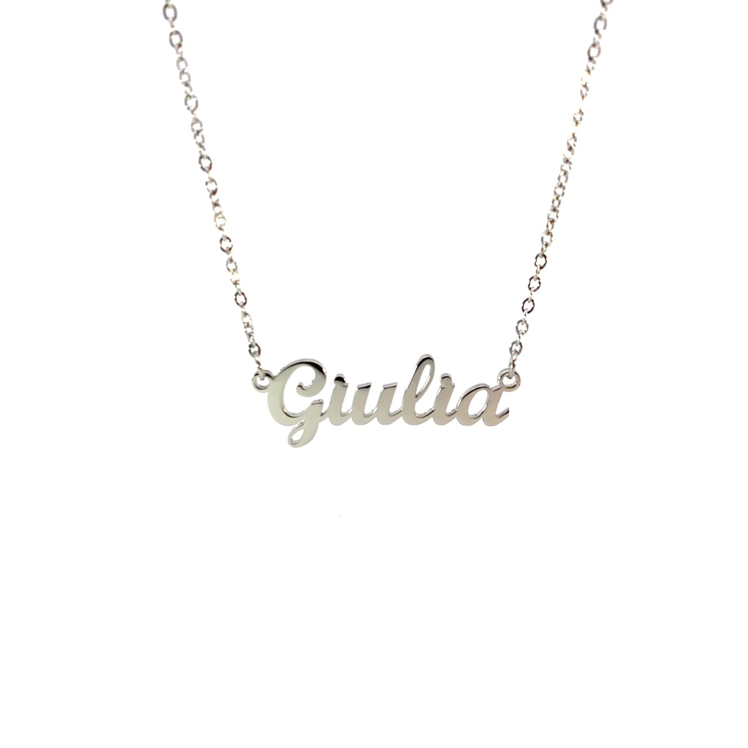 10:10 Collana Donna Nome Personalizzato Giulia in Acciaio Inox Argento - immagine 1