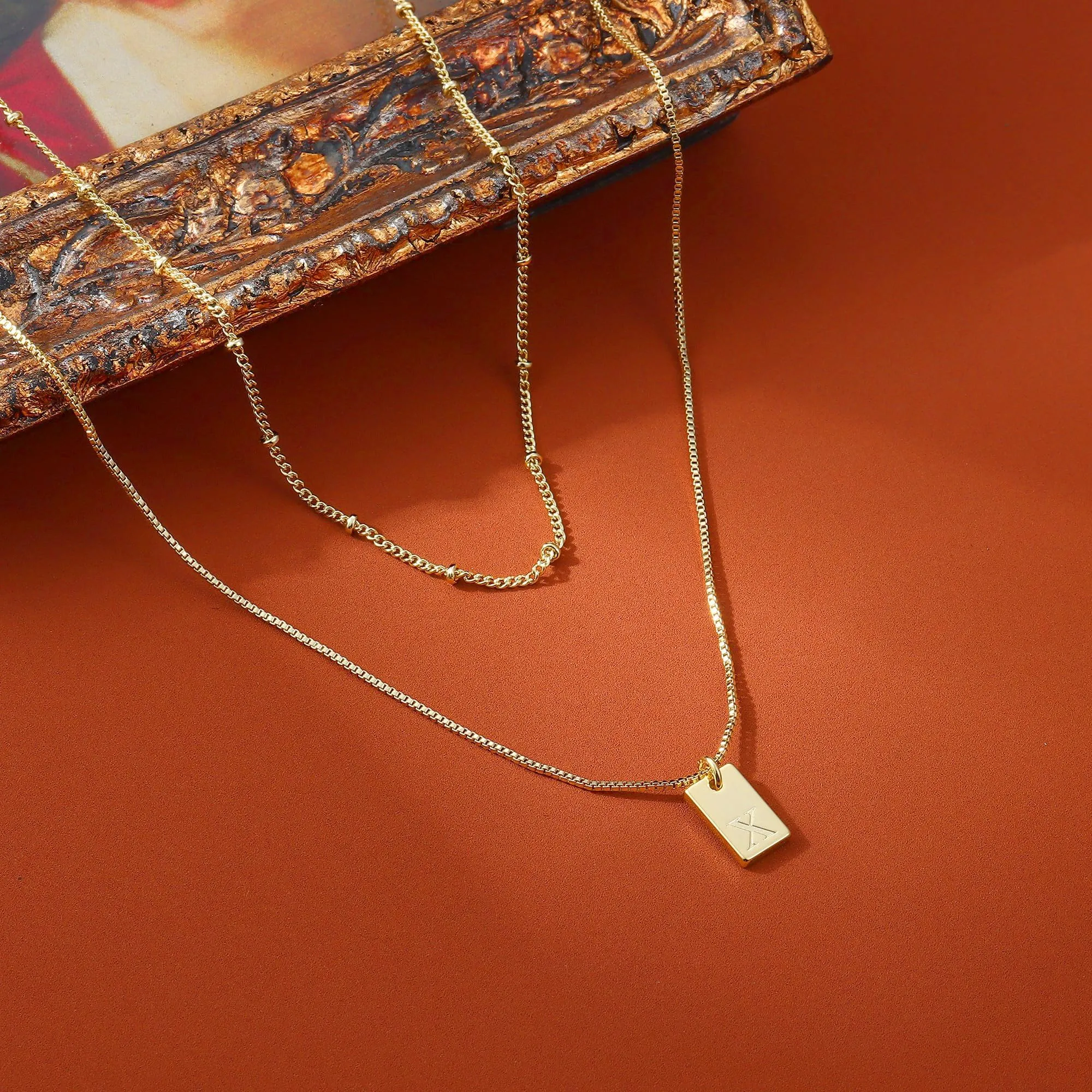 BodyBonita Collana in Oro 16K con Iniziale X a Strati per Donna - immagine 4